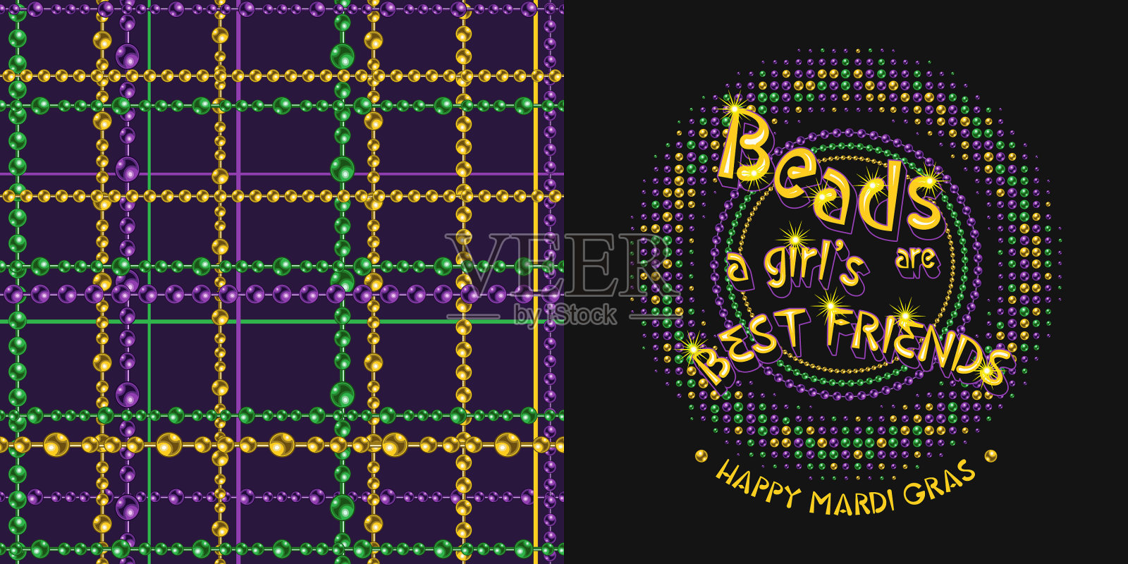 套装圆形饰品无缝花纹插画图片素材