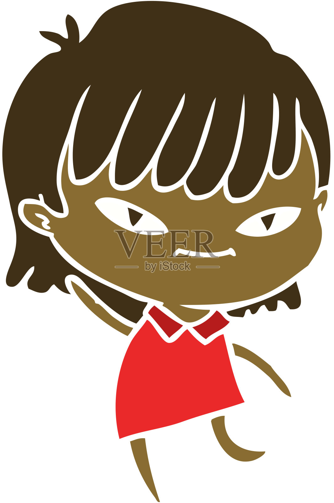 平面色彩风格的卡通女子插画图片素材