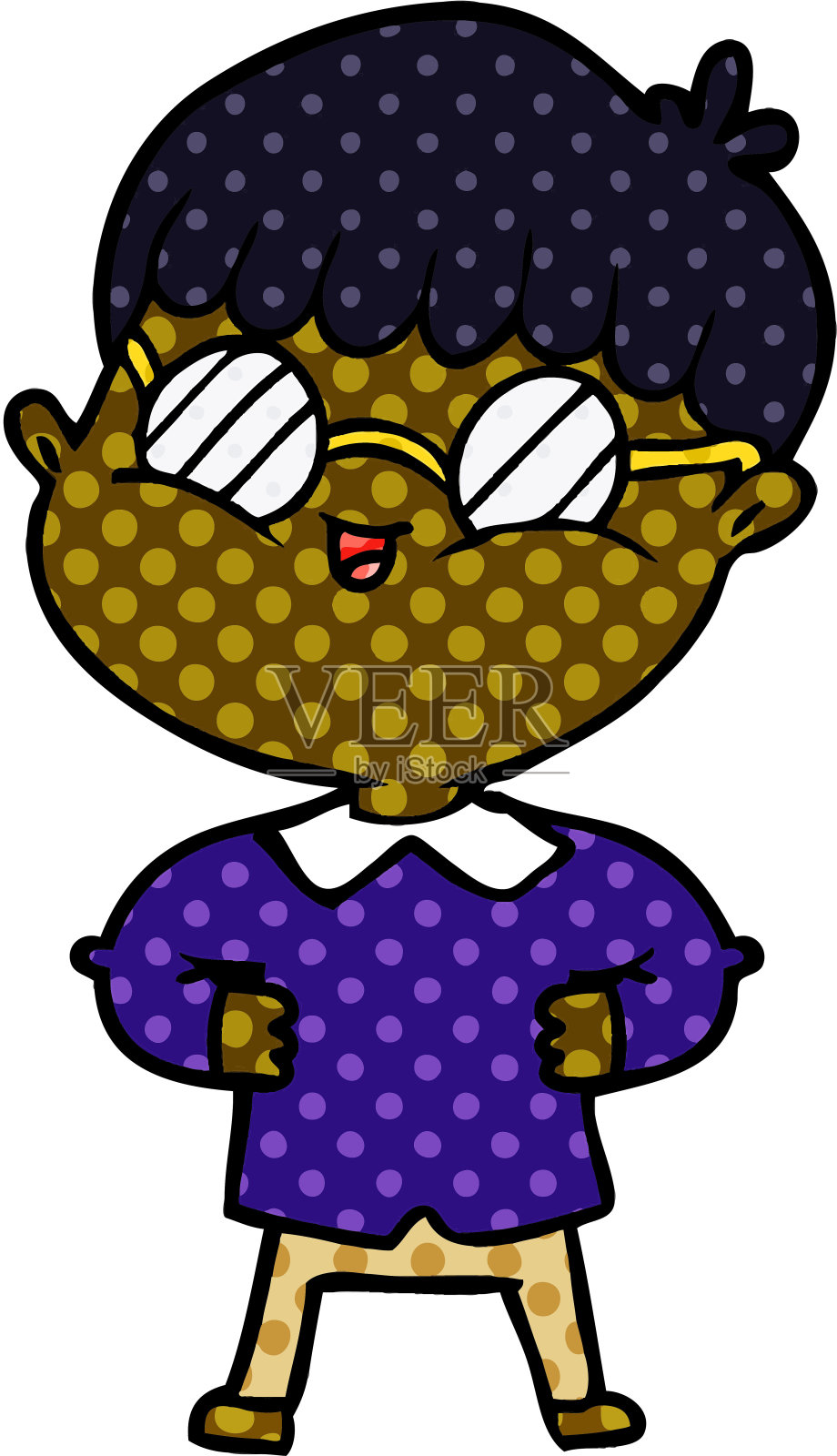 戴眼镜的卡通男孩设计元素图片