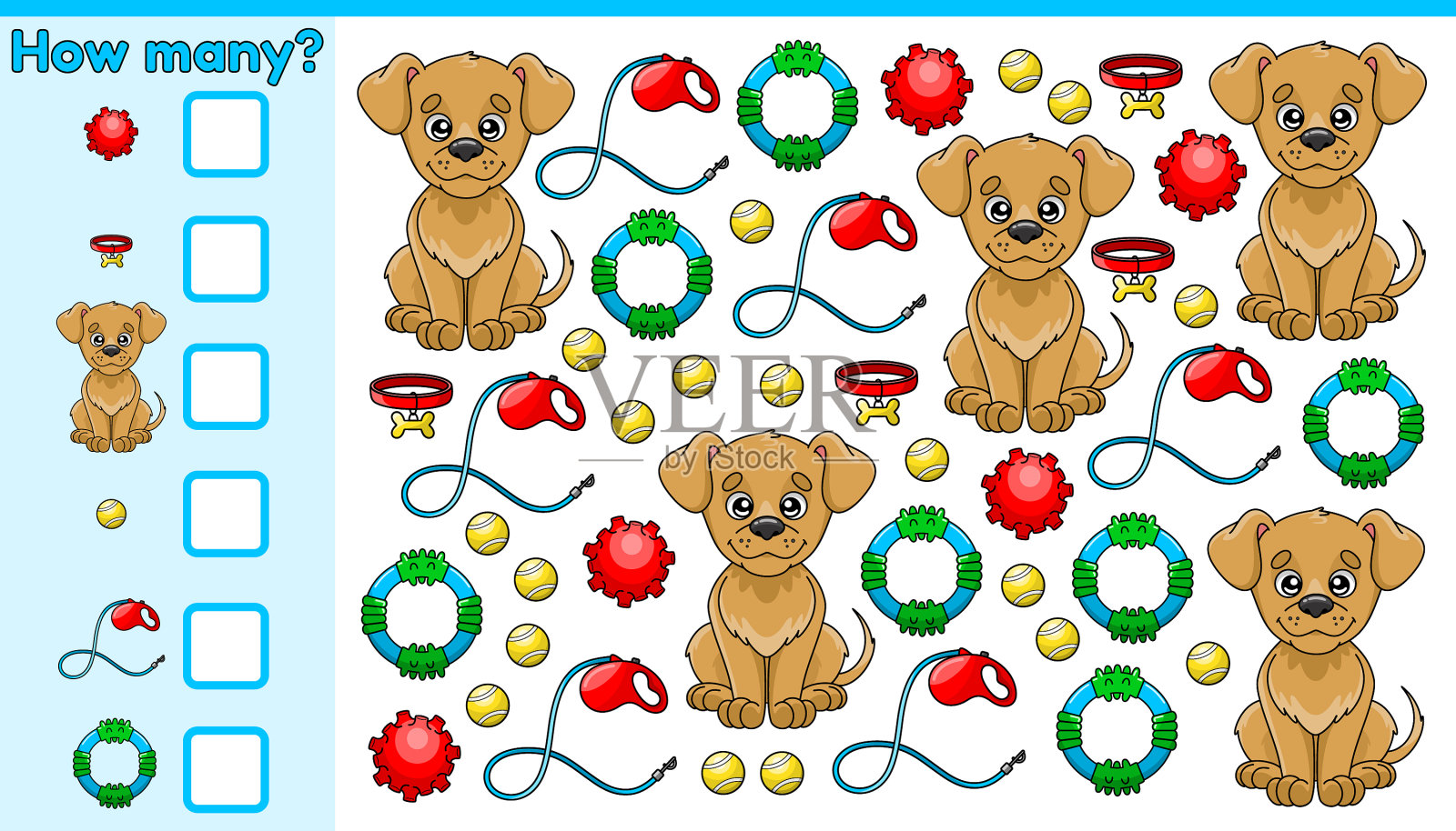 游戏中有多少卡通狗和宠物用品插画图片素材