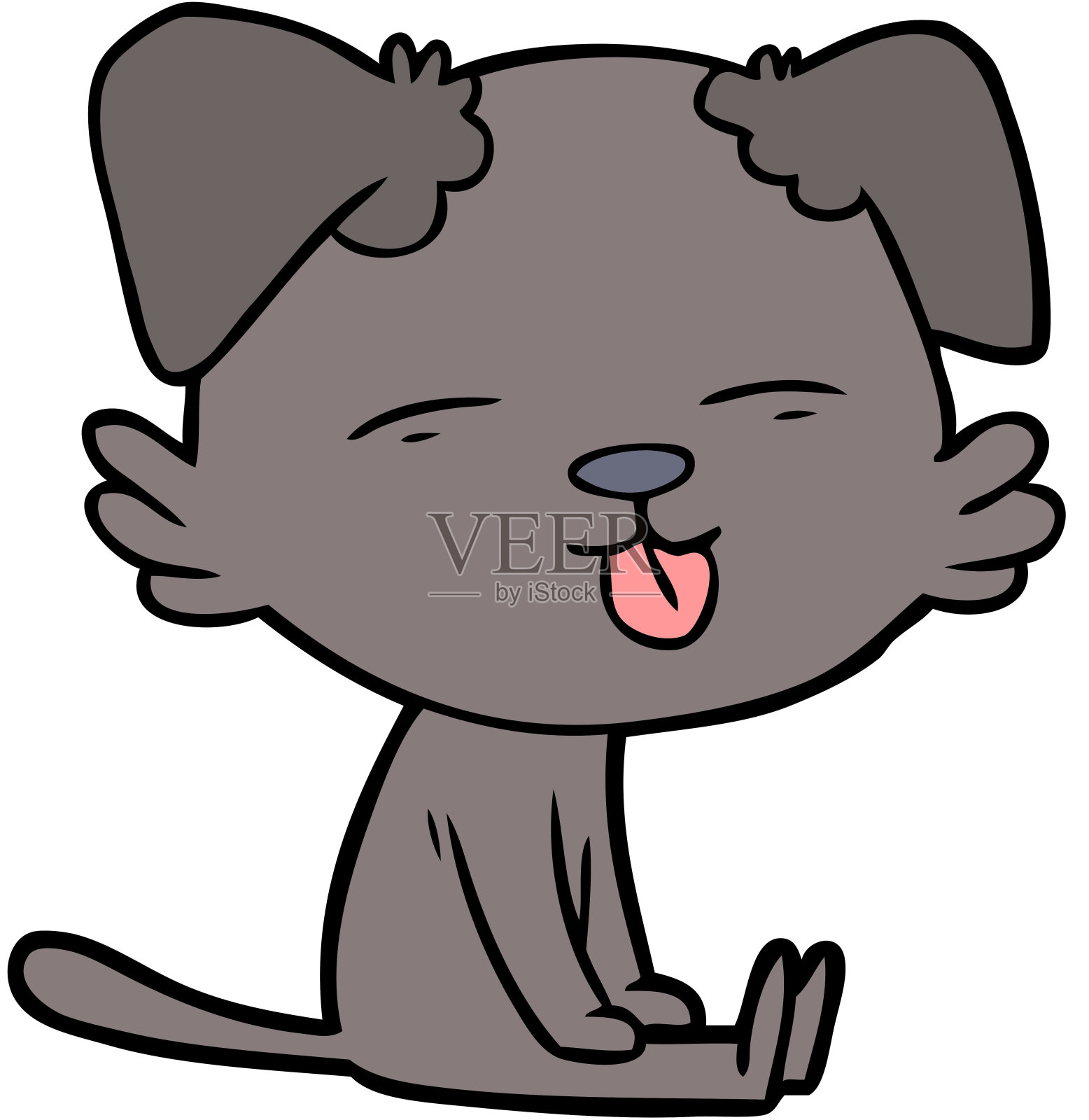 卡通狗伸出舌头设计元素图片