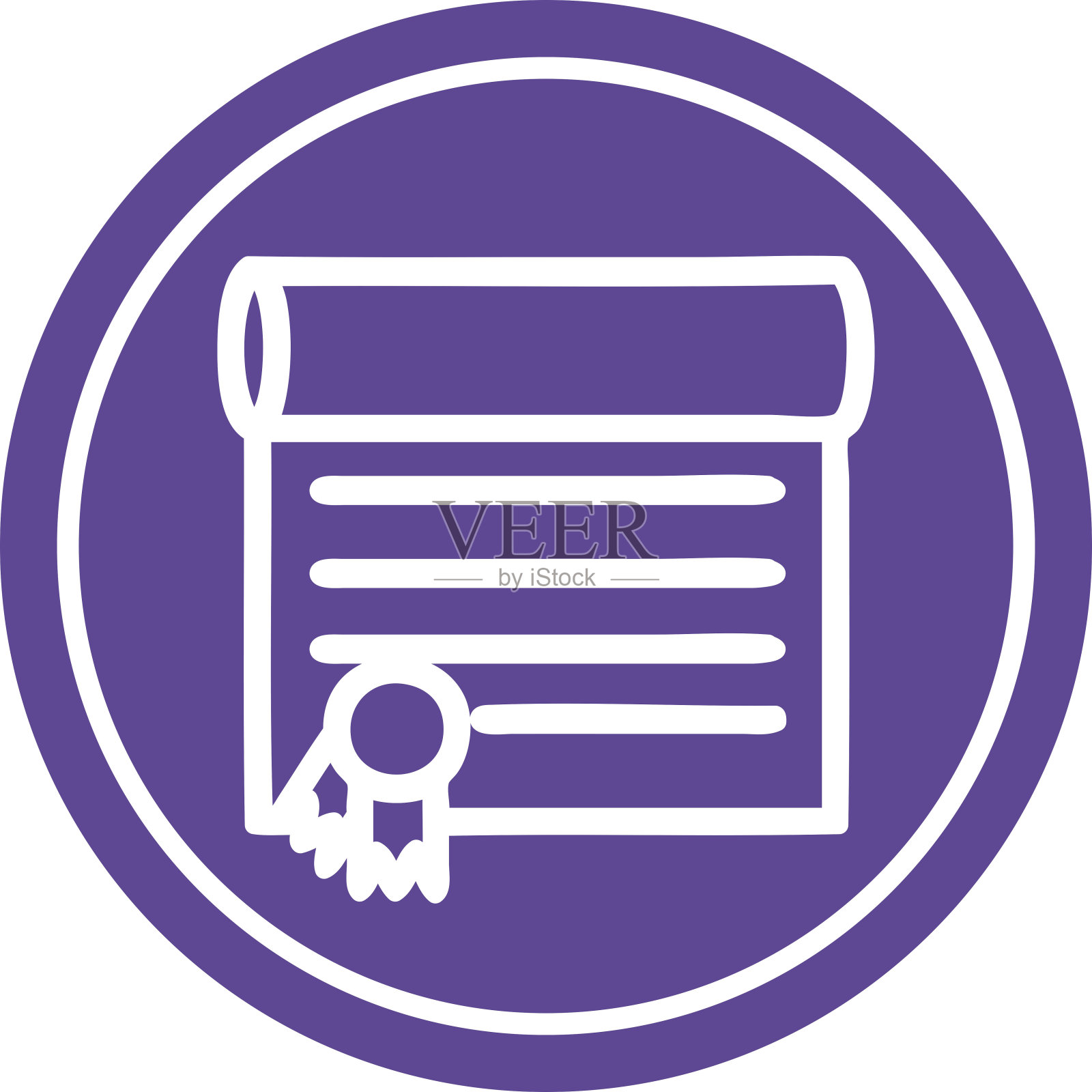 文凭证书圆形图标符号插画图片素材