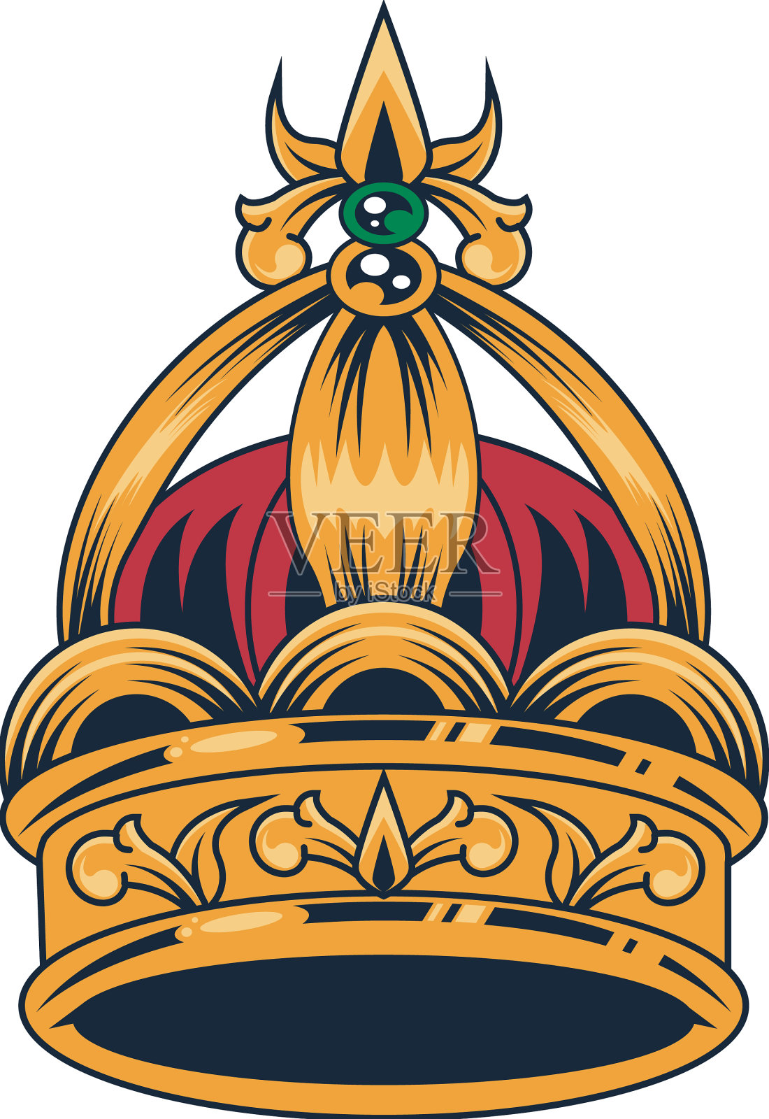 带着芙蓉的金冠插画图片素材