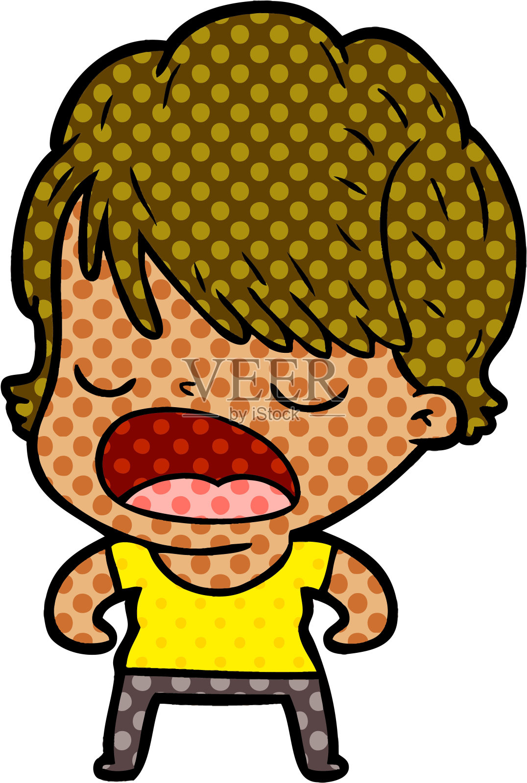 卡通女人说话设计元素图片