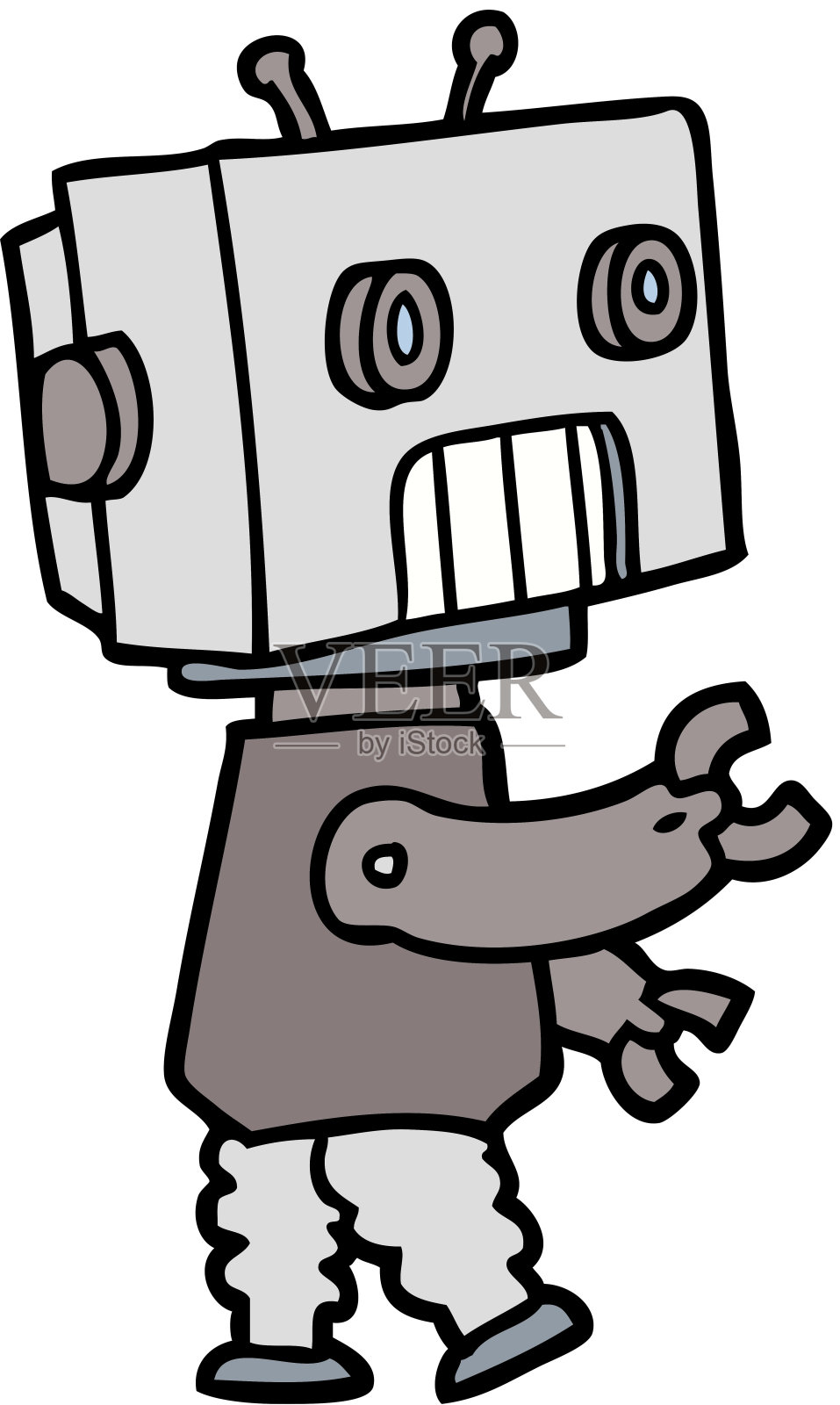 卡通机器人设计元素图片