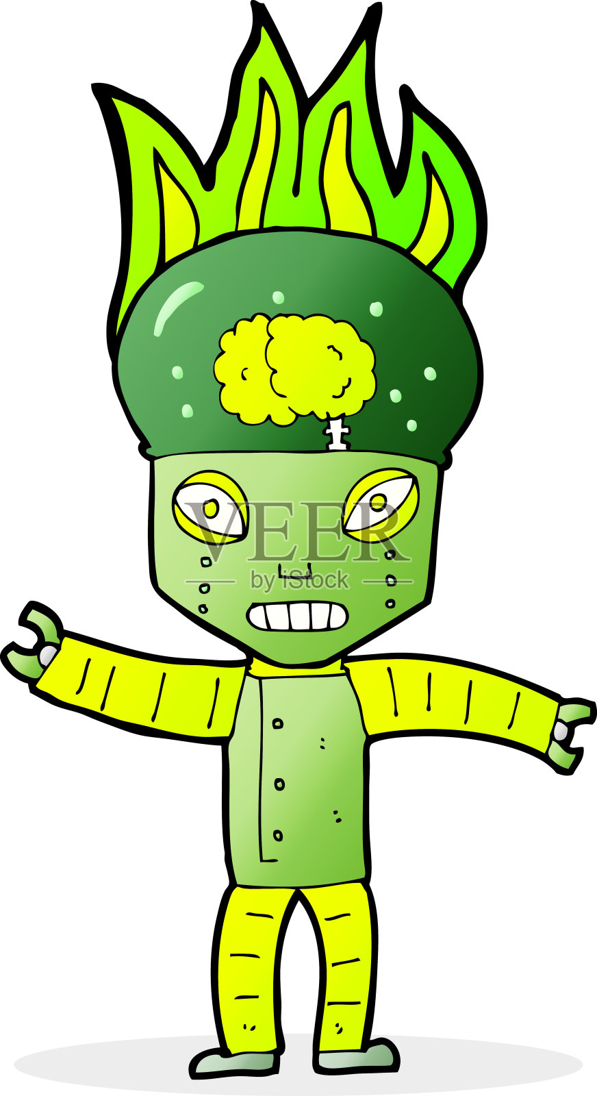 搞笑卡通机器人设计元素图片