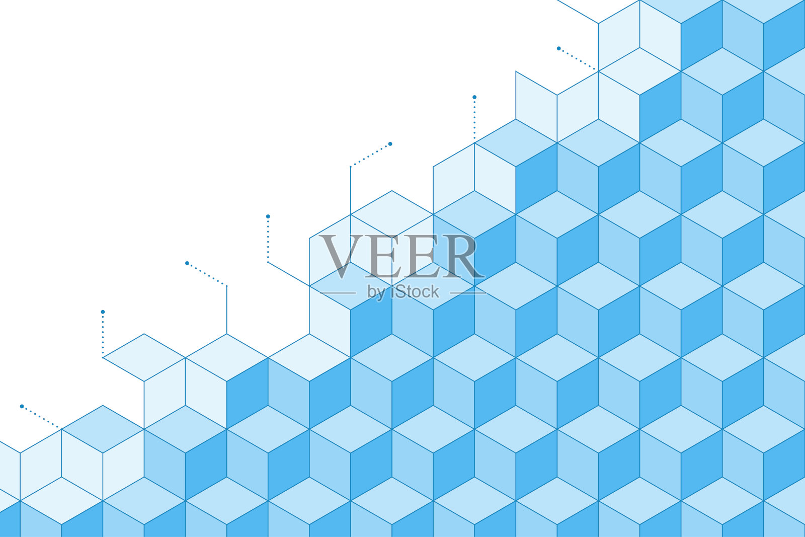 三维块模式背景与复制空间插画图片素材