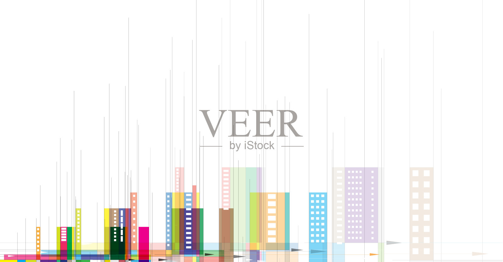 市电镜地产业务背景插画图片素材