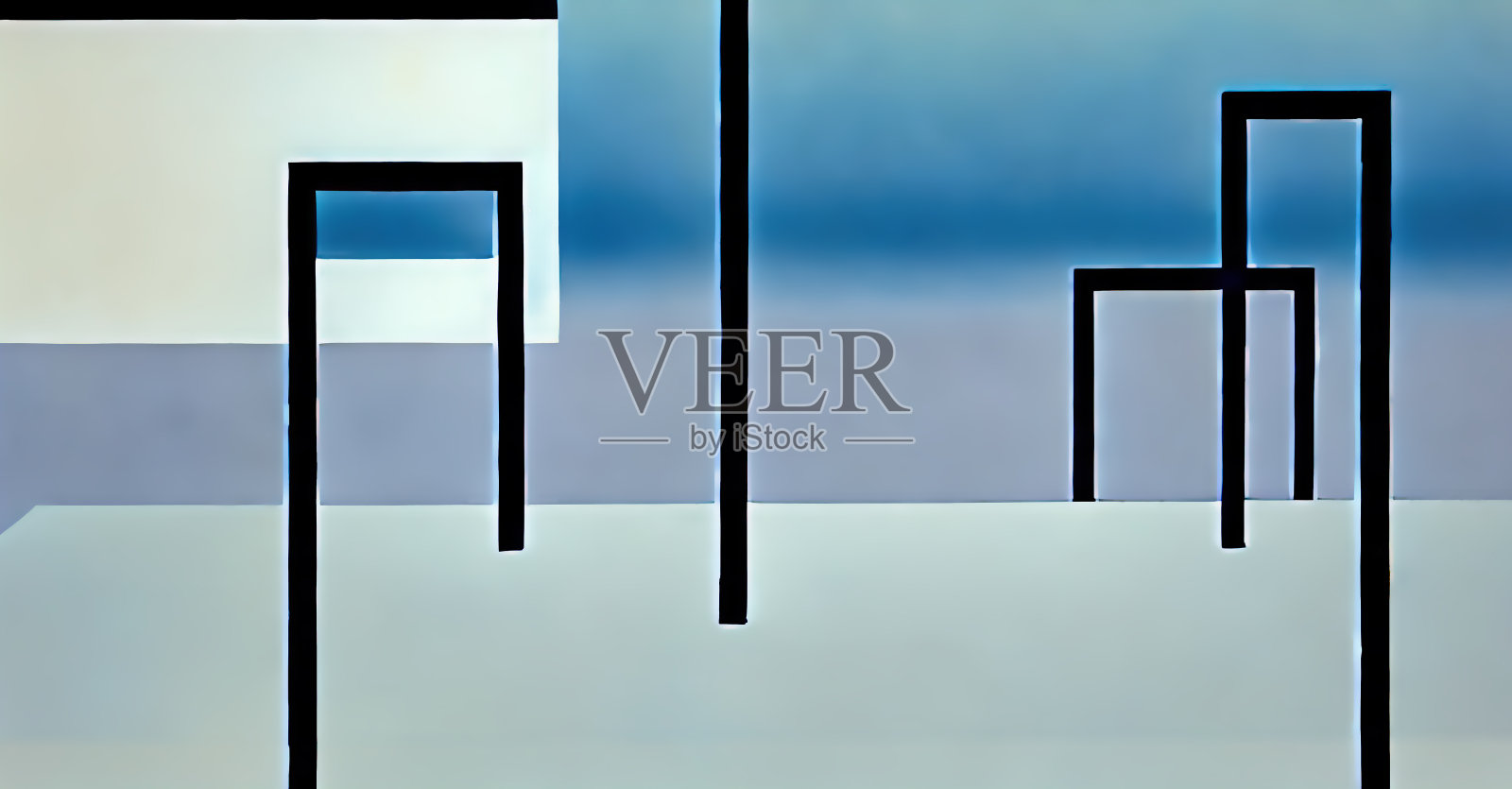 具有几何形状的抽象背景。数字艺术风格的简单支持。柔和柔和的颜色。照片摄影图片