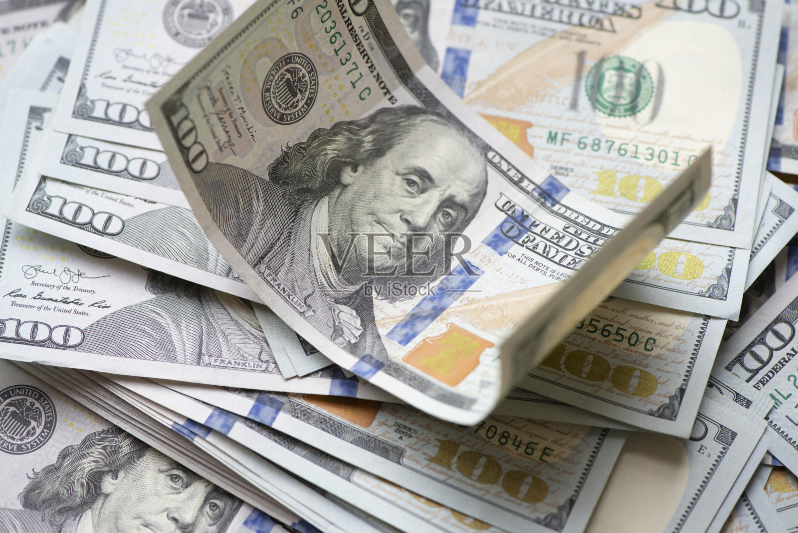 美元现金。一百元纸币照片摄影图片