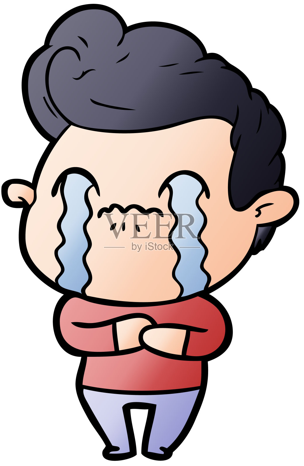 卡通人物哭泣设计元素图片