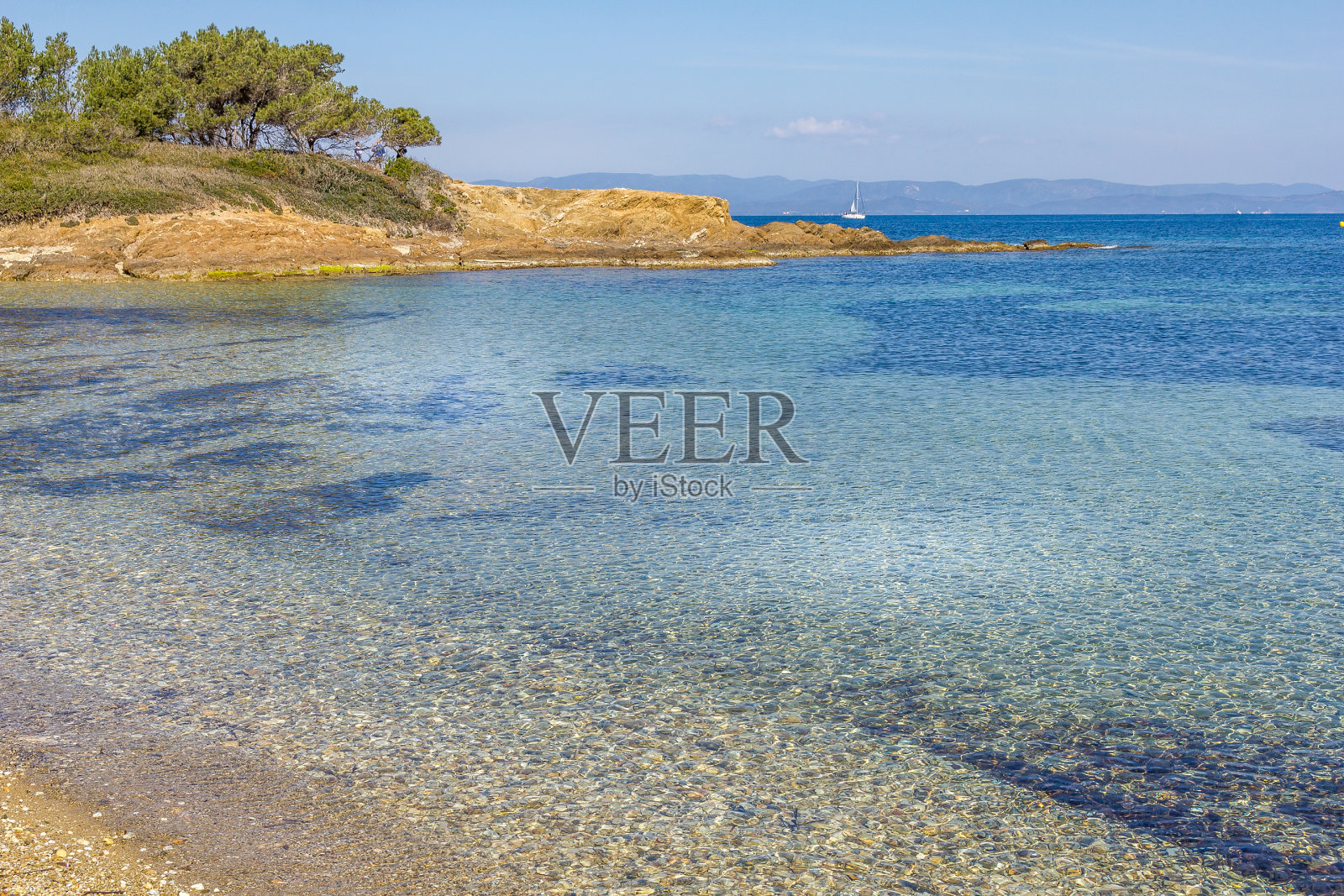 法国里维埃拉Porquerolles的海滩照片摄影图片