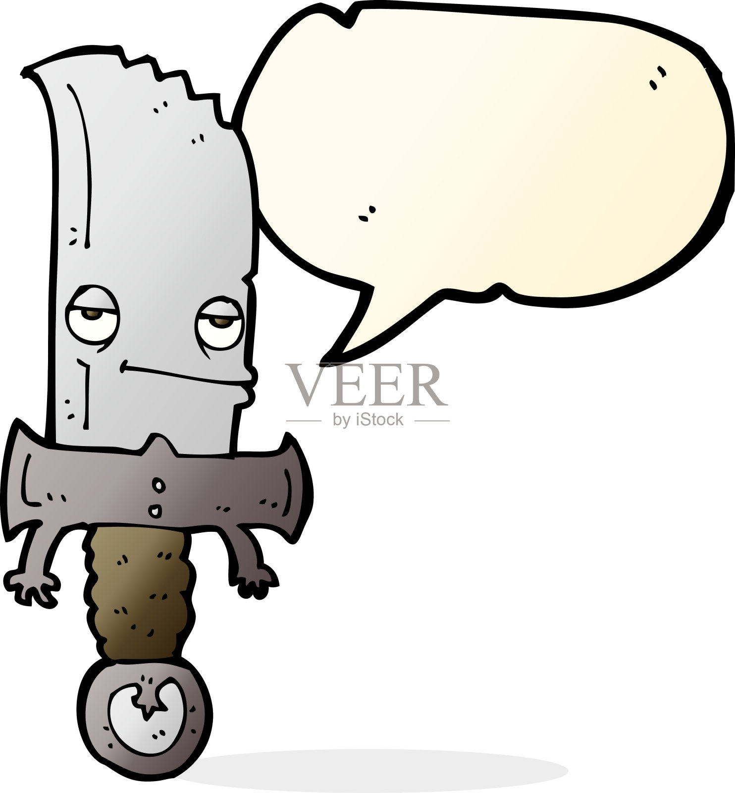 带语音泡泡的小刀卡通人物设计元素图片