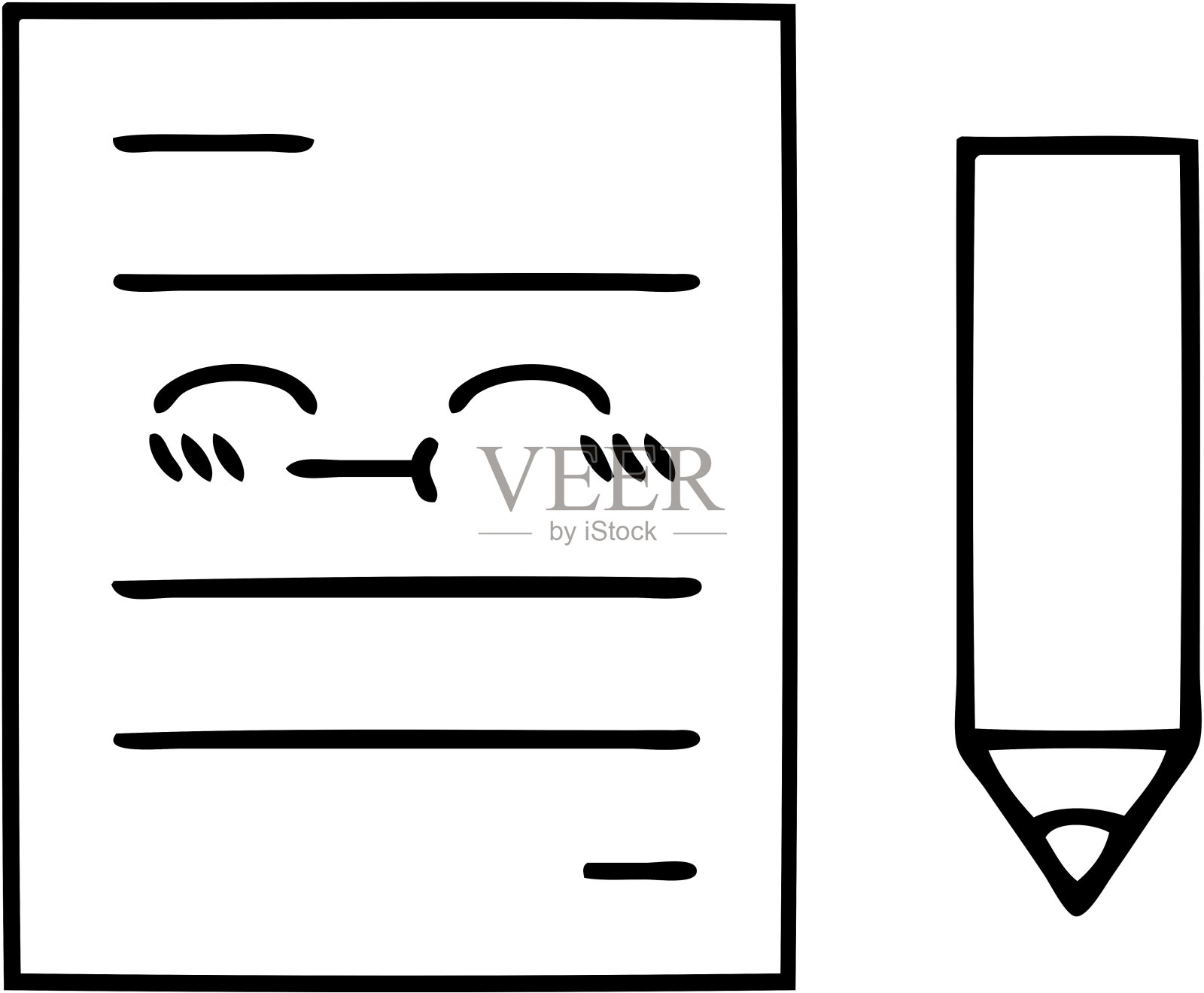 试纸的线条漫画插画图片素材