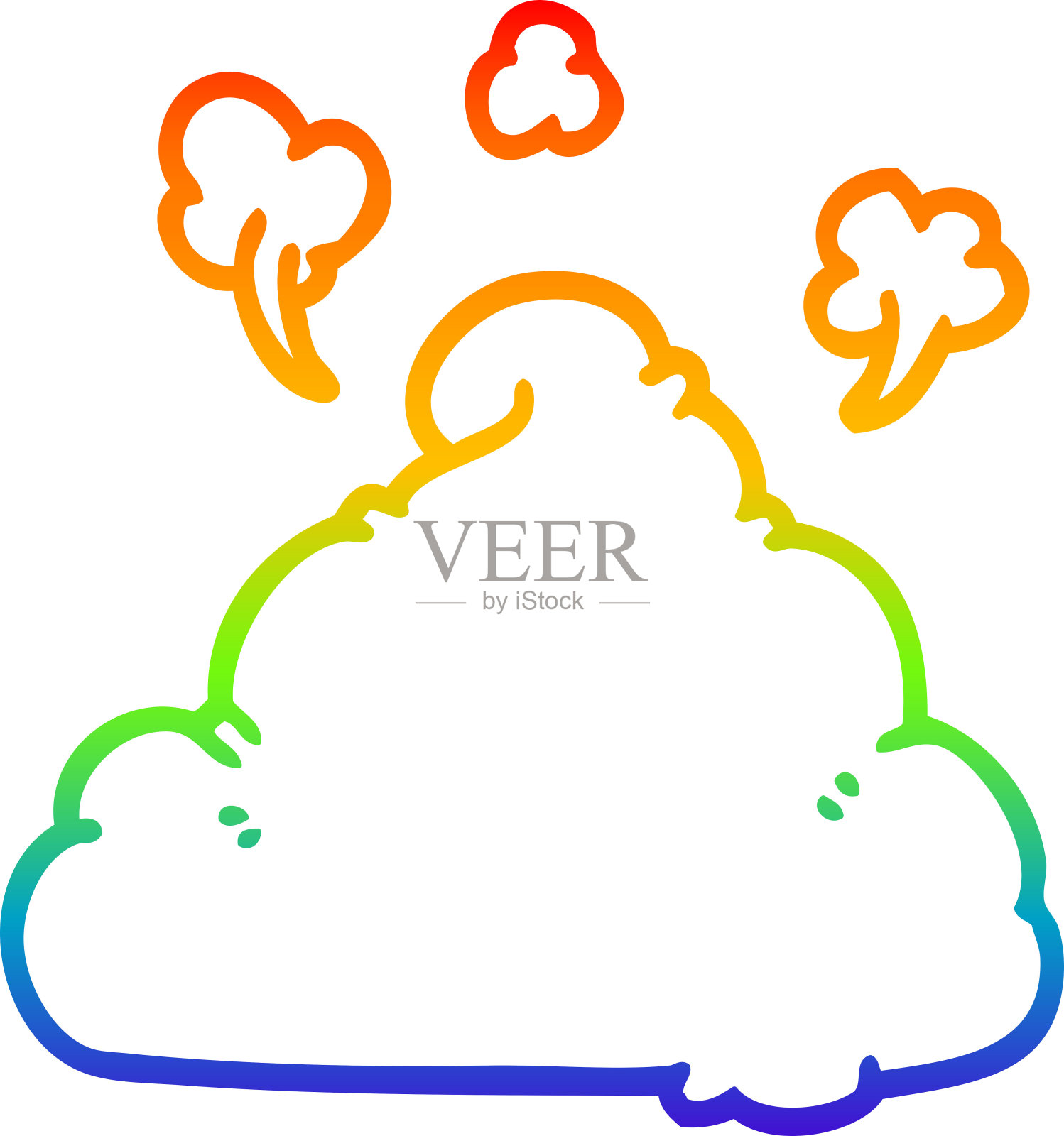 彩虹渐变线绘制卡通便便插画图片素材