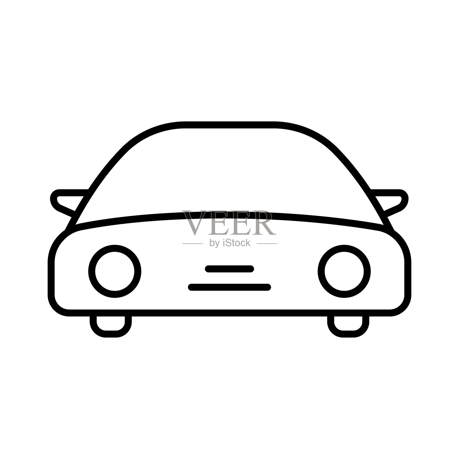 汽车图标插图。图标与运输、服务、维修有关。轮廓图标样式。简单的矢量设计可编辑插画图片素材