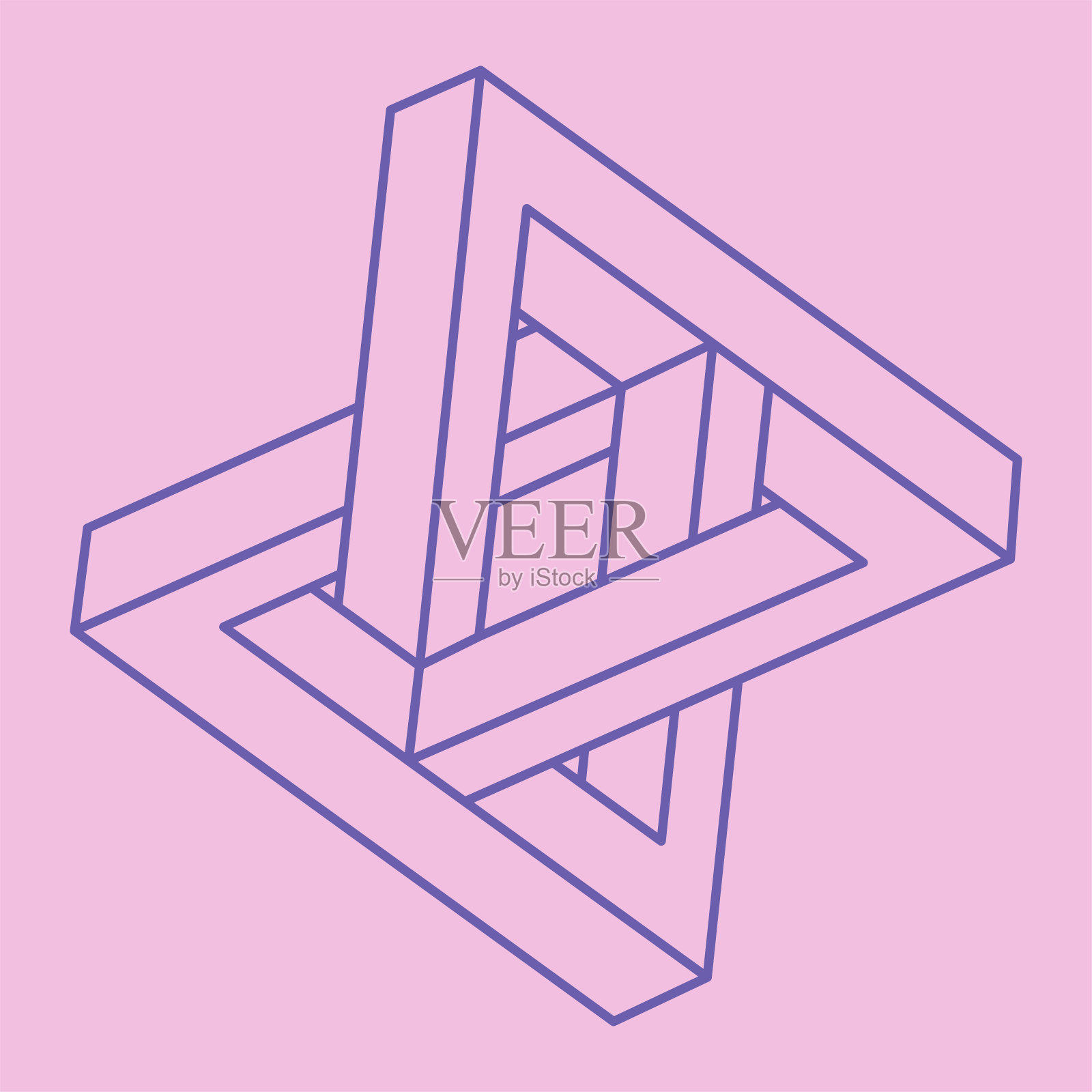 标志。不可能的形状，视错觉，矢量。光学艺术品。几何数据。线的艺术。插画图片素材