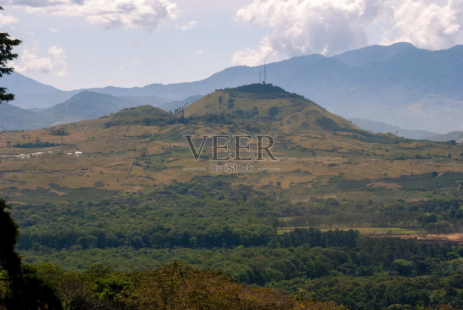 危地马拉火山景观全景，中美洲，冥想和放松的空间。照片摄影图片