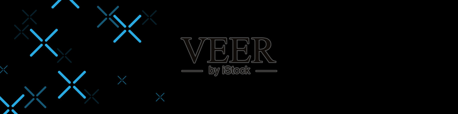 抽象水平背景与蓝色十字图案。现代科技背景。矢量EPS 10插画图片素材