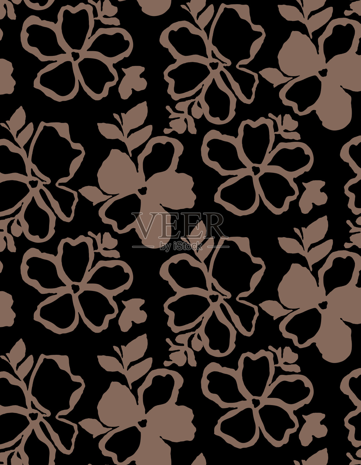 无缝花卉图案，花卉印花。插画图片素材