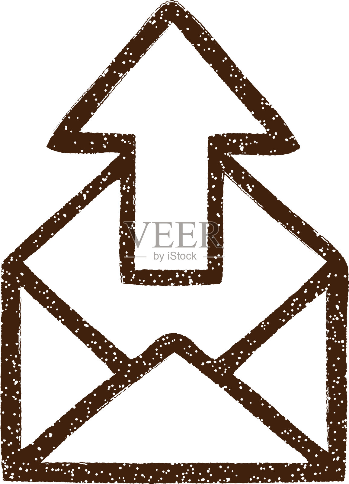 电子邮件符号炭笔绘图插画图片素材