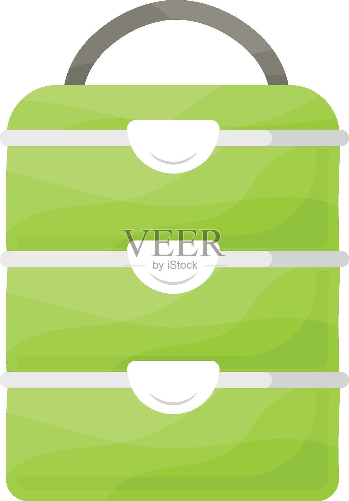 可堆叠的午餐和晚餐容器概念，绝缘午餐盒矢量颜色图标设计，露营和户外符号，极限运动设备标志，野生动物和探险元素库存插图设计元素图片