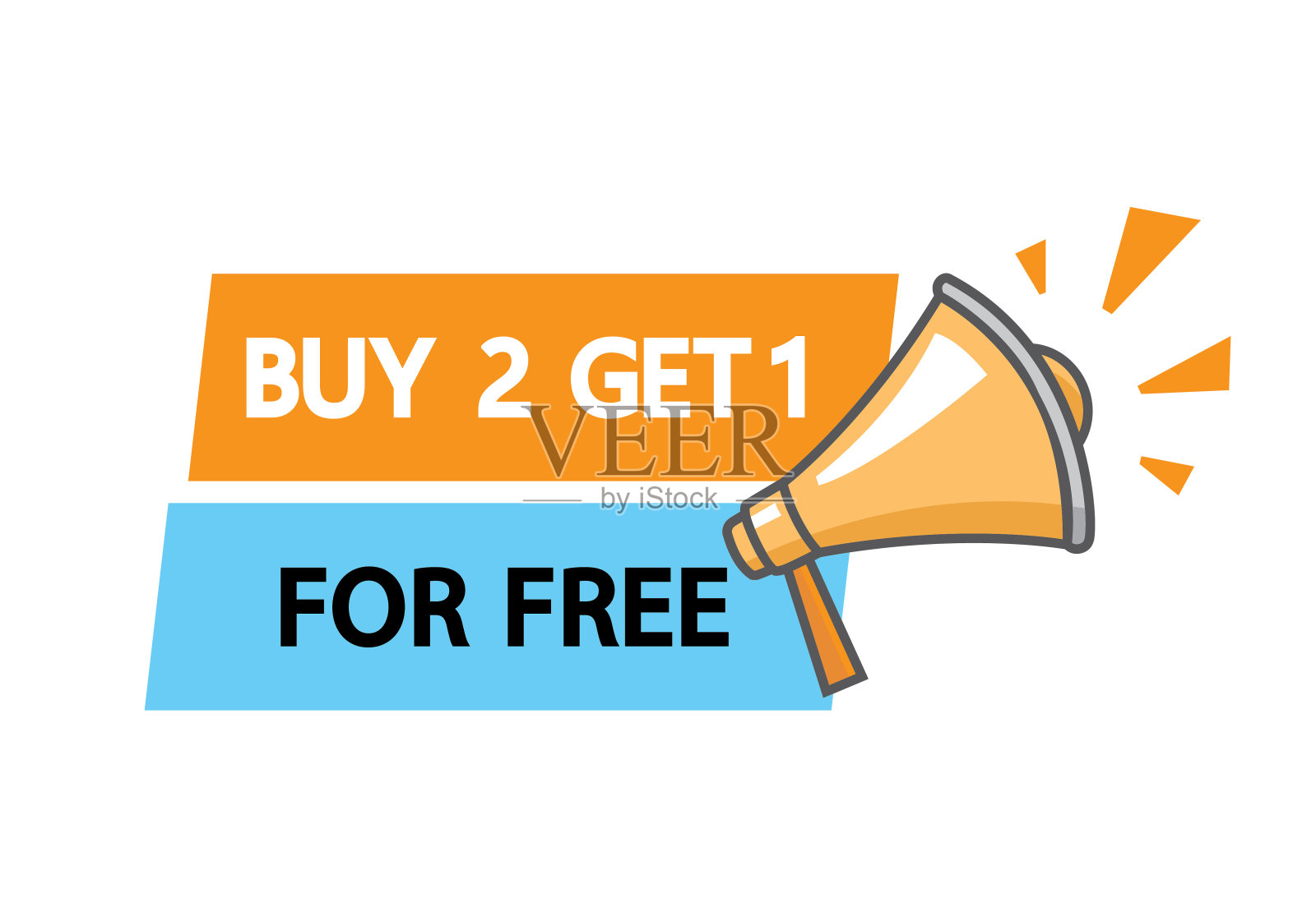 创意扩音器和横幅公告，特别优惠，矢量设计插画图片素材