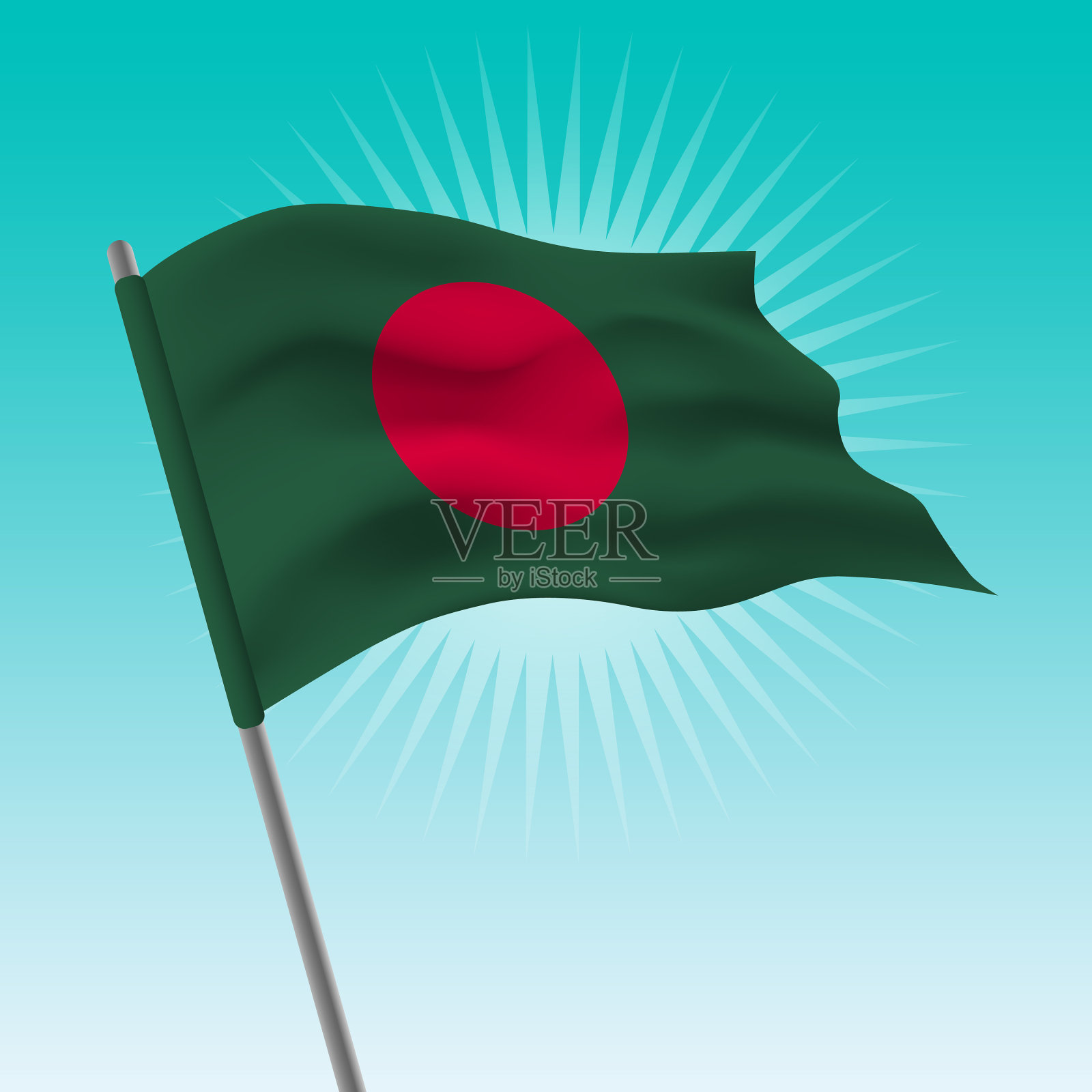 挥舞孟加拉国国旗插画图片素材