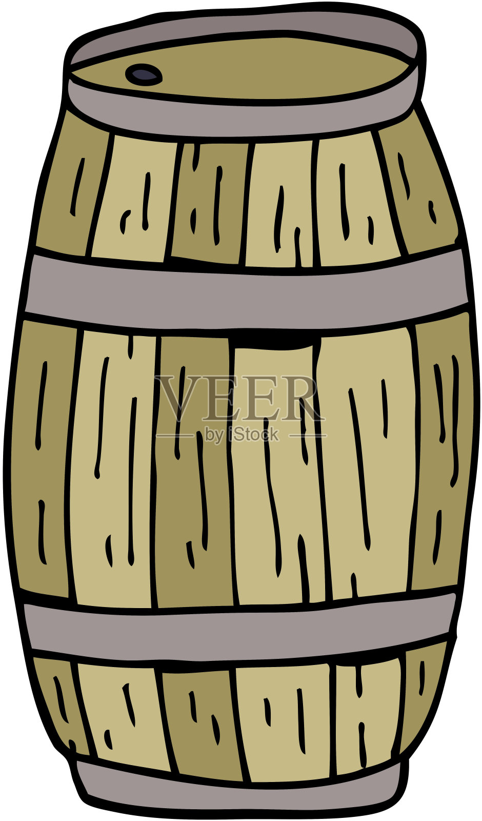 卡通涂鸦啤酒桶插画图片素材