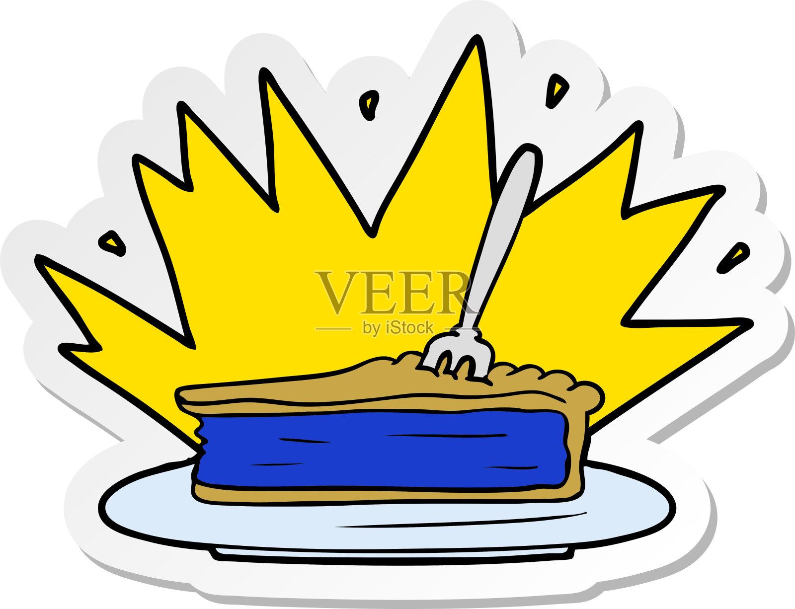 一个惊人的甜点卡通贴纸插画图片素材