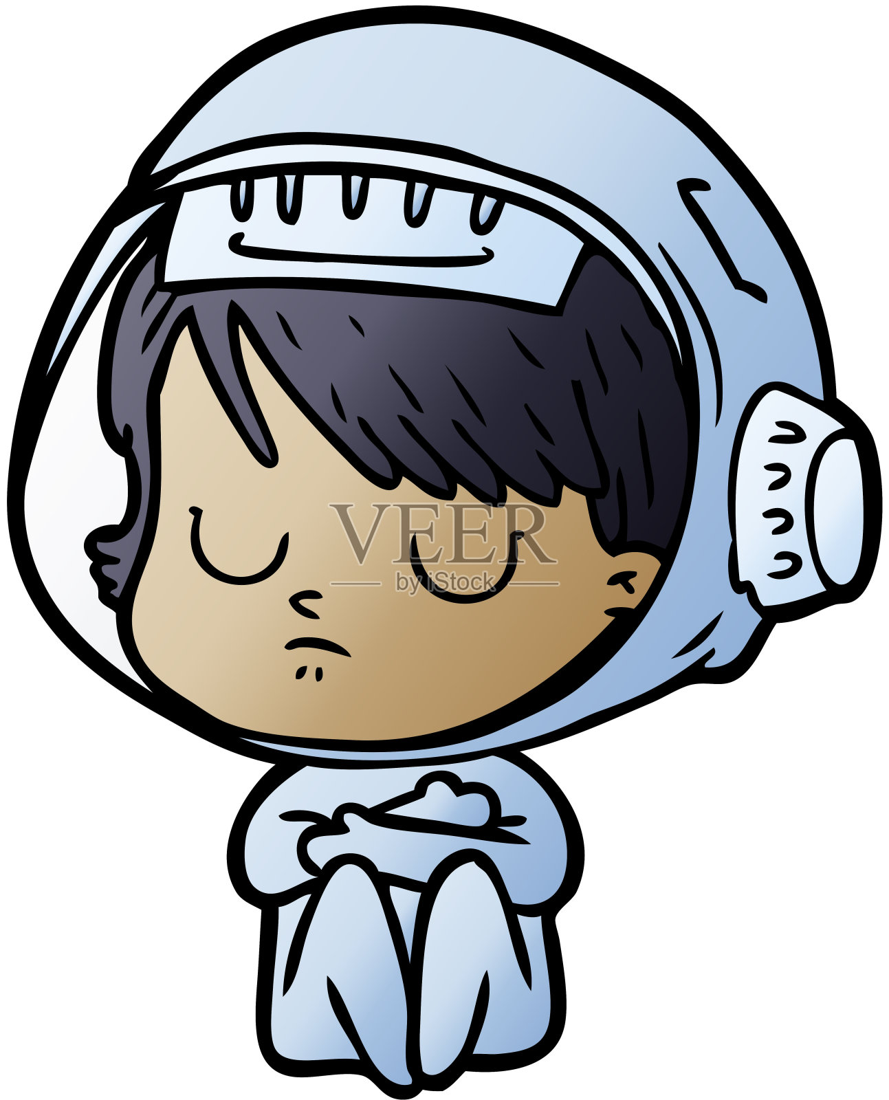 卡通女宇航员插画图片素材