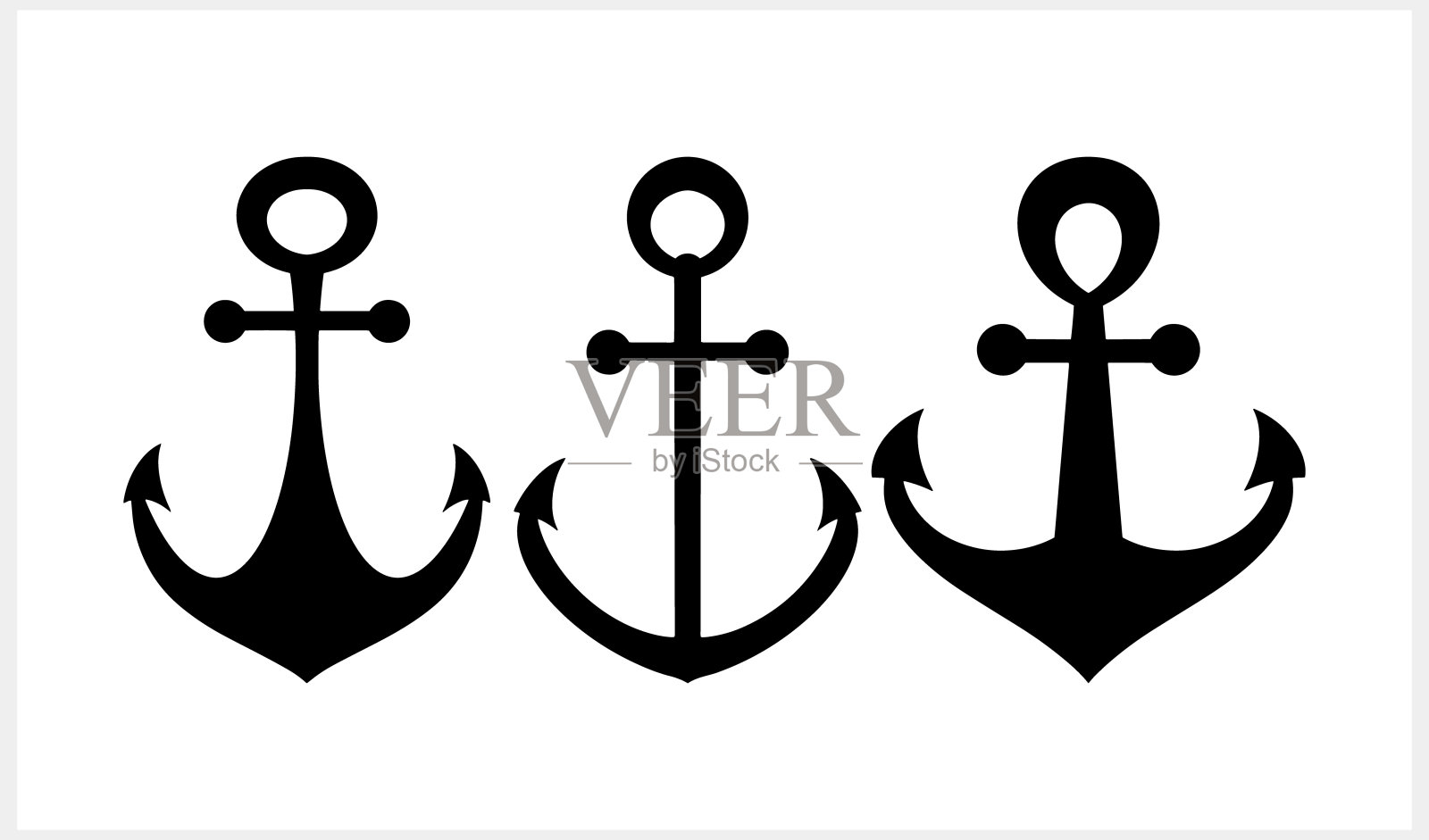 模板锚剪贴板隔离。海洋符号矢量股票插图。每股收益10插画图片素材