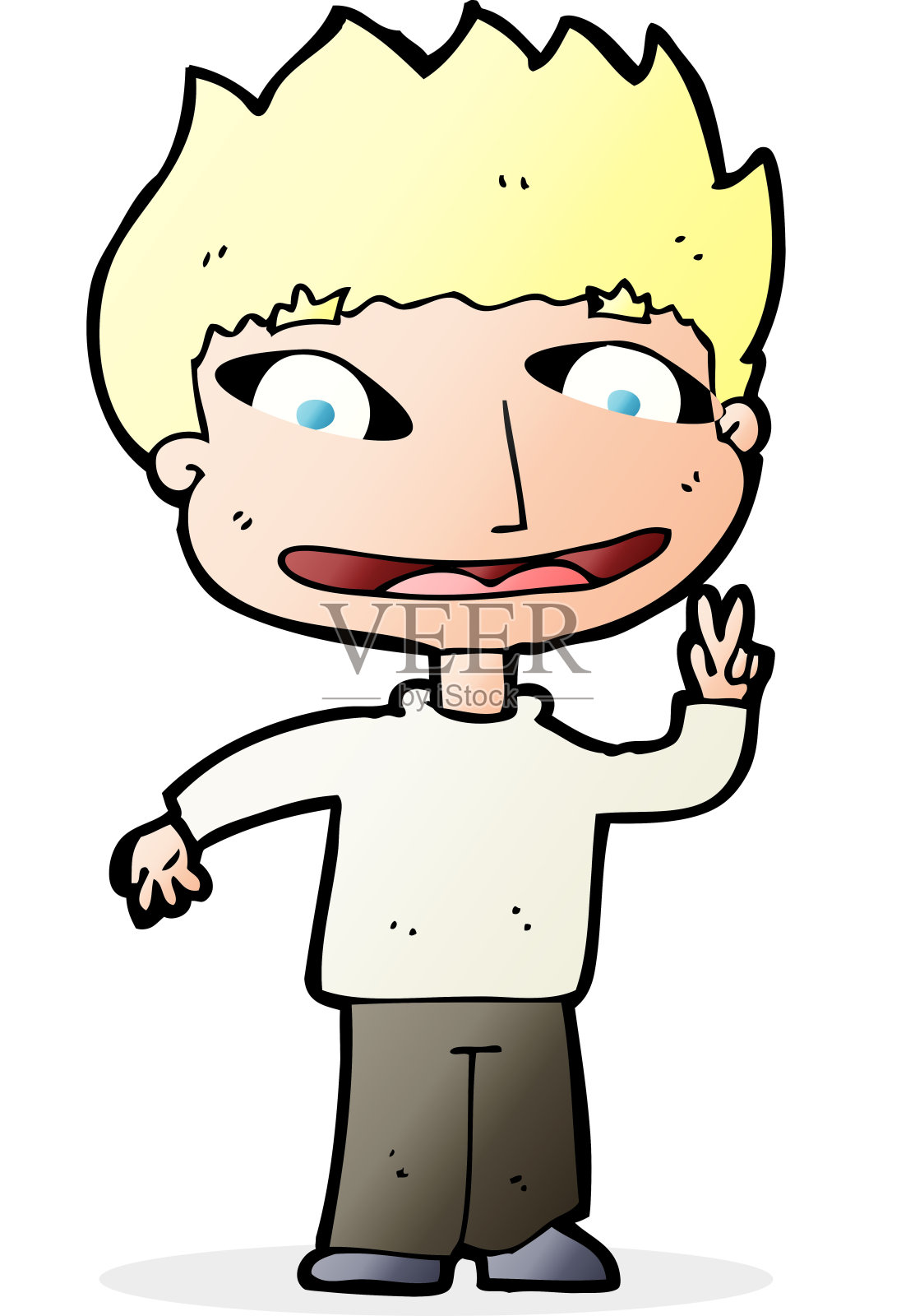 卡通快乐男孩插画图片素材