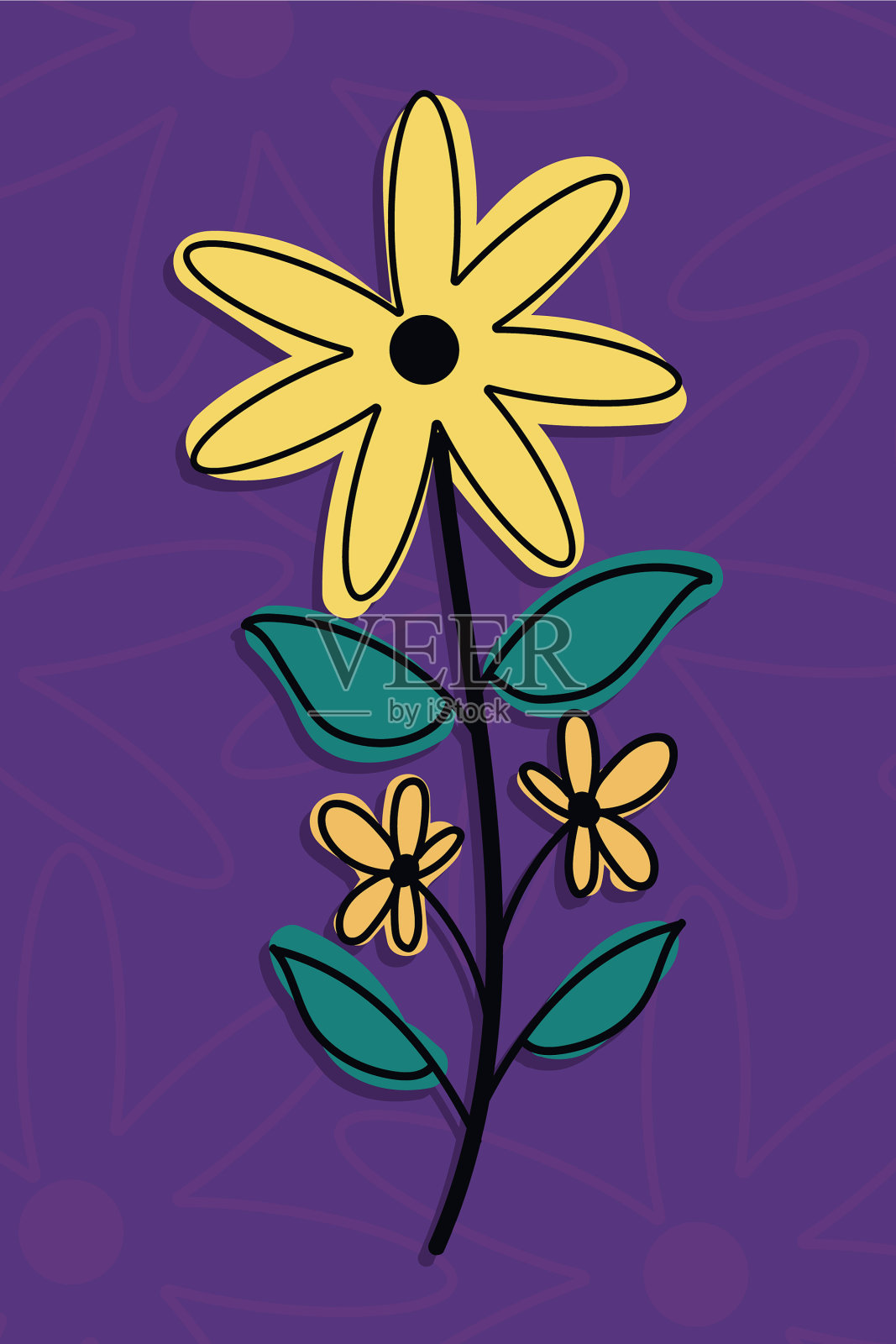 春黄花园插画图片素材