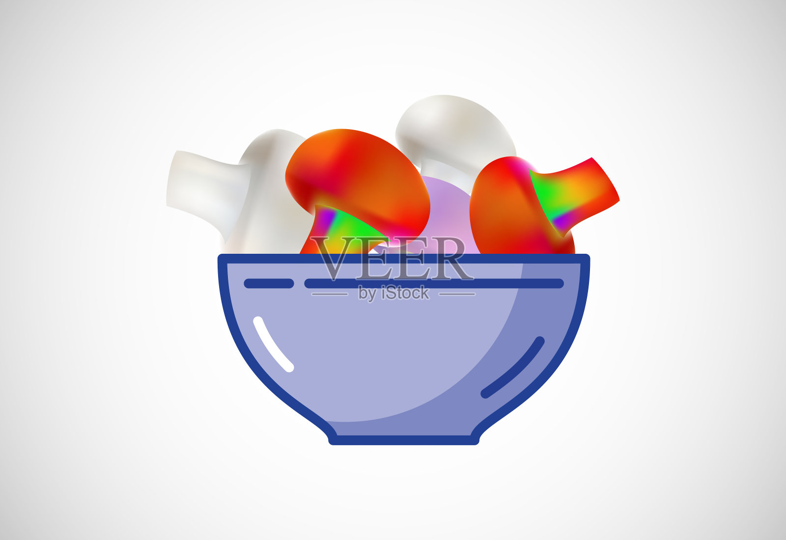 蘑菇创意设计矢量插图。花卉元素插画图片素材