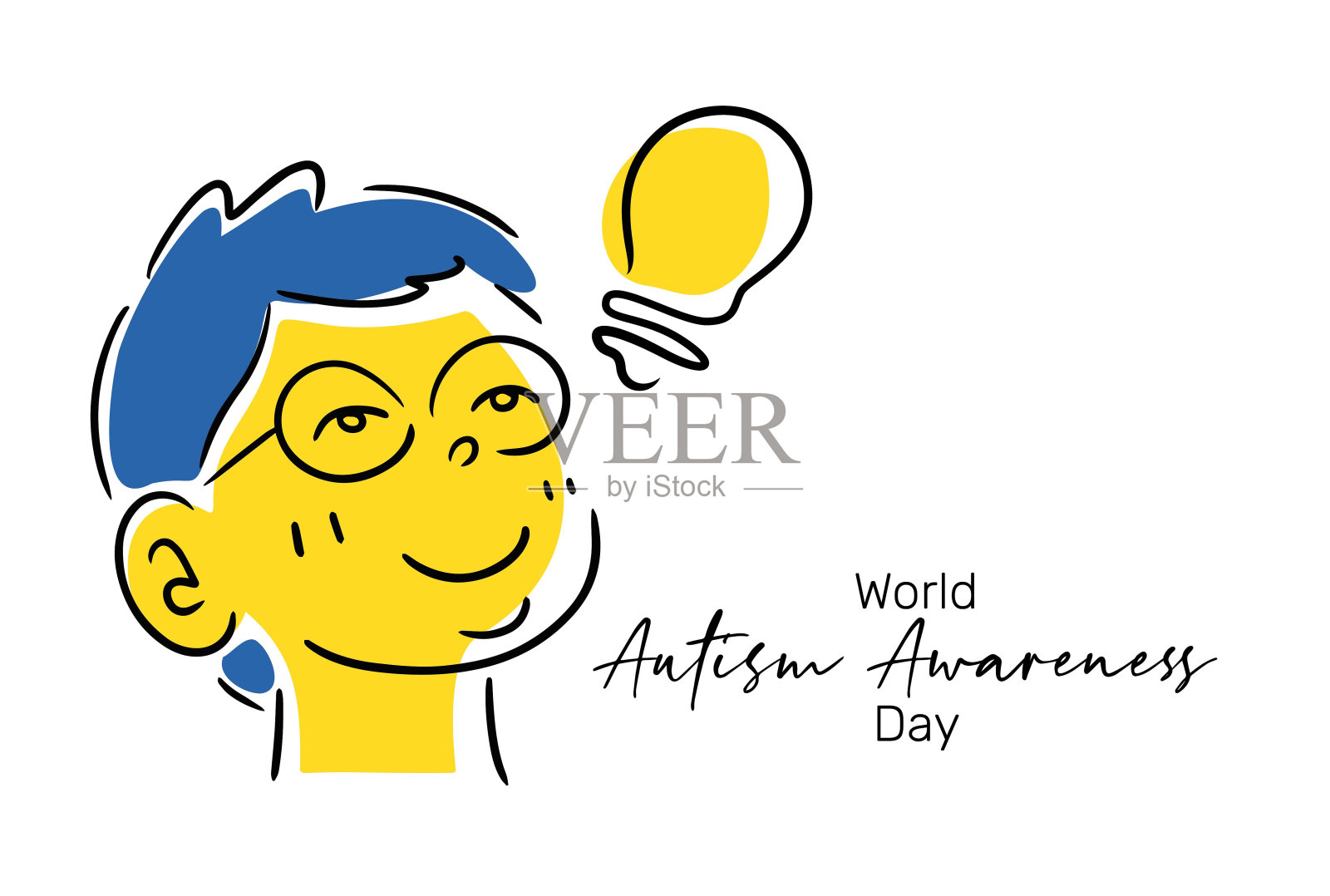 世界自闭症关爱日设计插画插画图片素材
