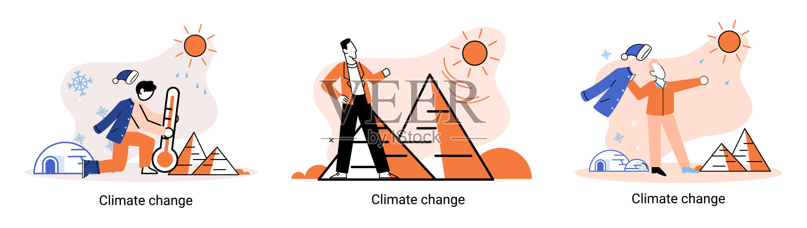 改变气候。大自然生物多样性地球母亲。气候变化和拯救地球的隐喻，世界环境日设计元素图片