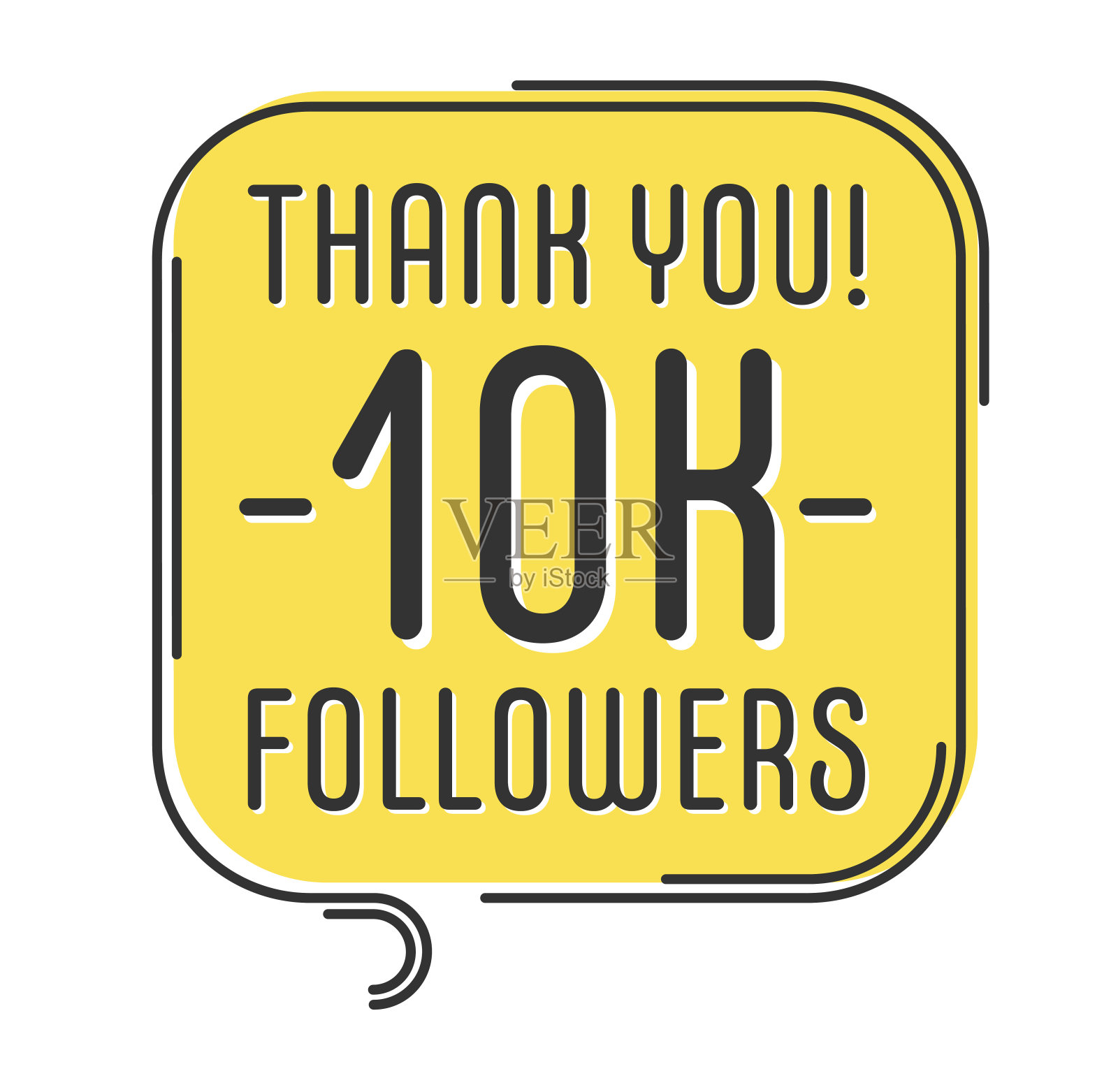 10000个追随者向量。问候社交卡，谢谢你的追随者。祝贺追随者设计模板插画图片素材