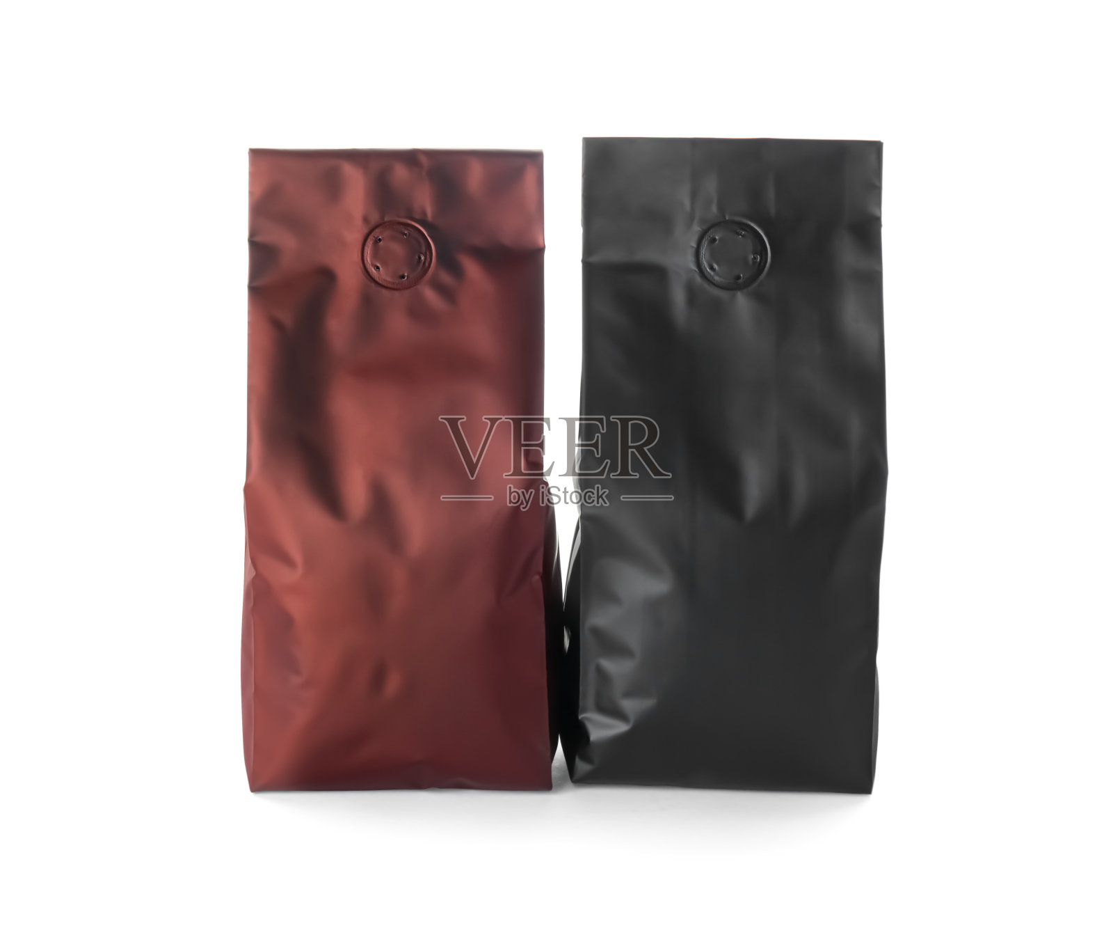 不同的空白铝箔包装在白色背景照片摄影图片