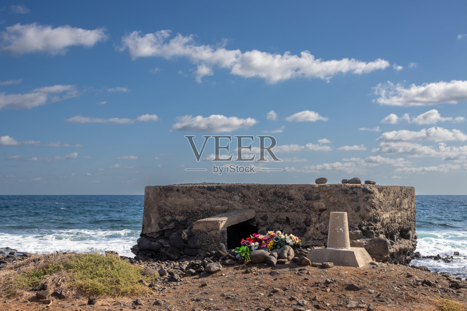 富埃特文图拉东海岸的地堡照片摄影图片