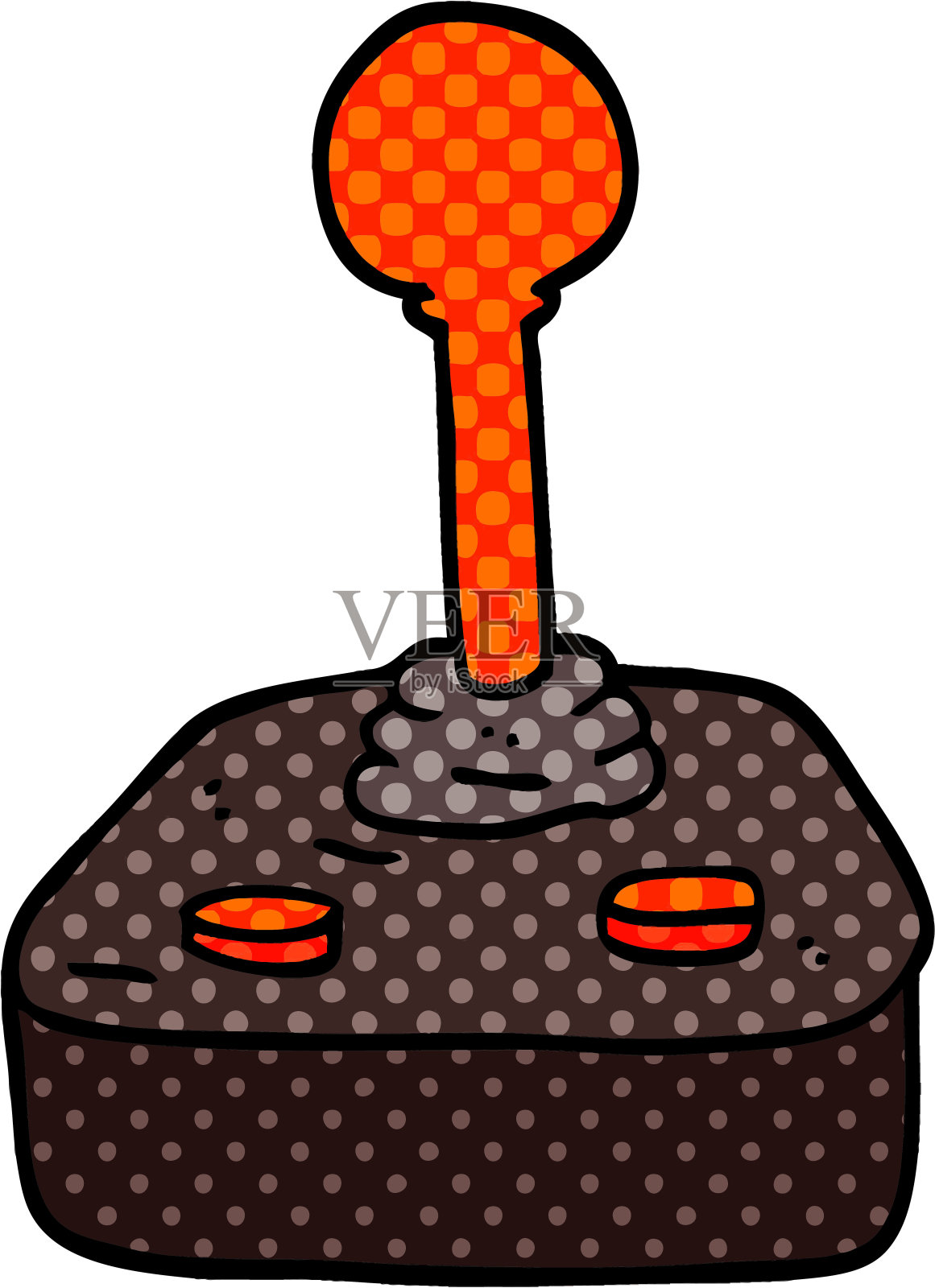 漫画书风格的卡通操纵杆插画图片素材