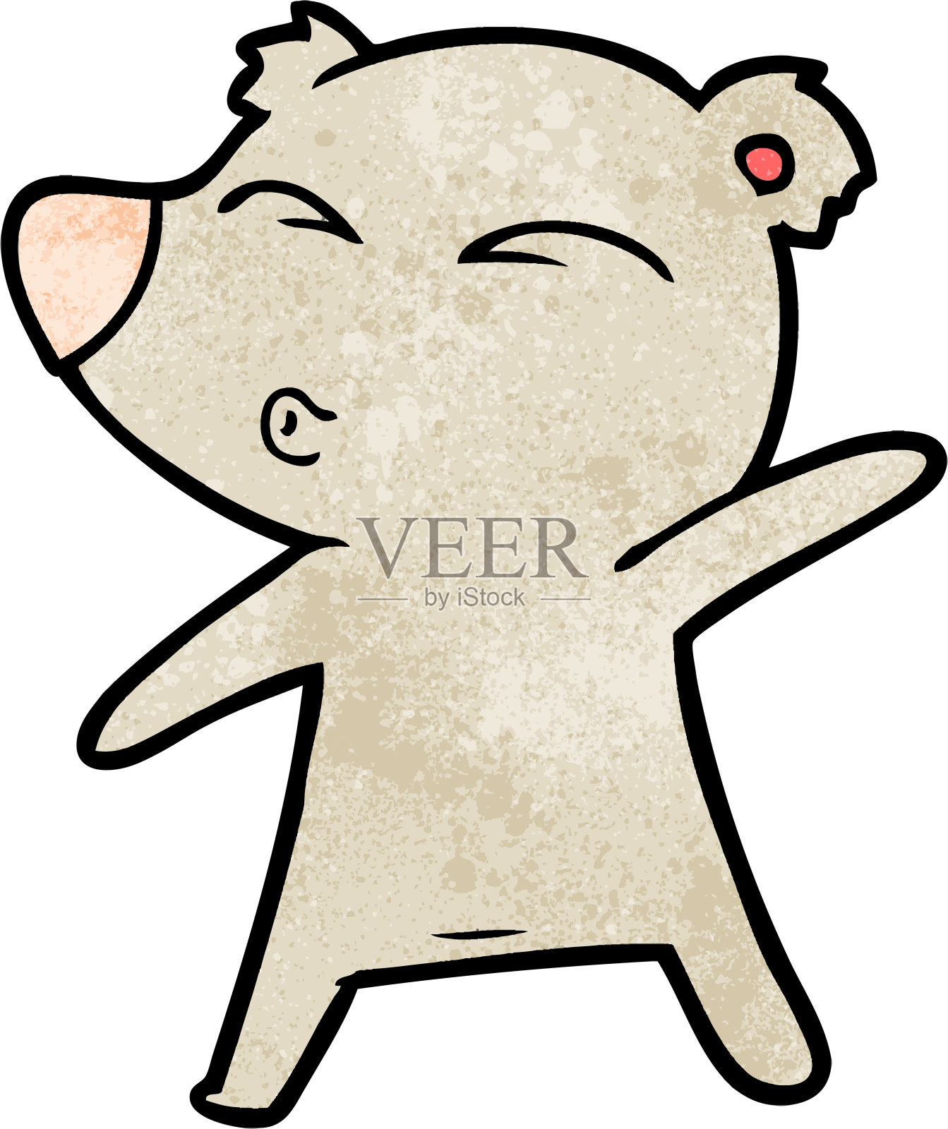 卡通吹口哨熊插画图片素材