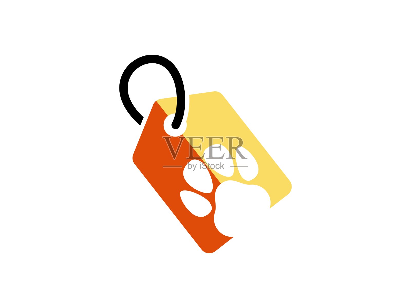 内有宠物爪的标签插画图片素材