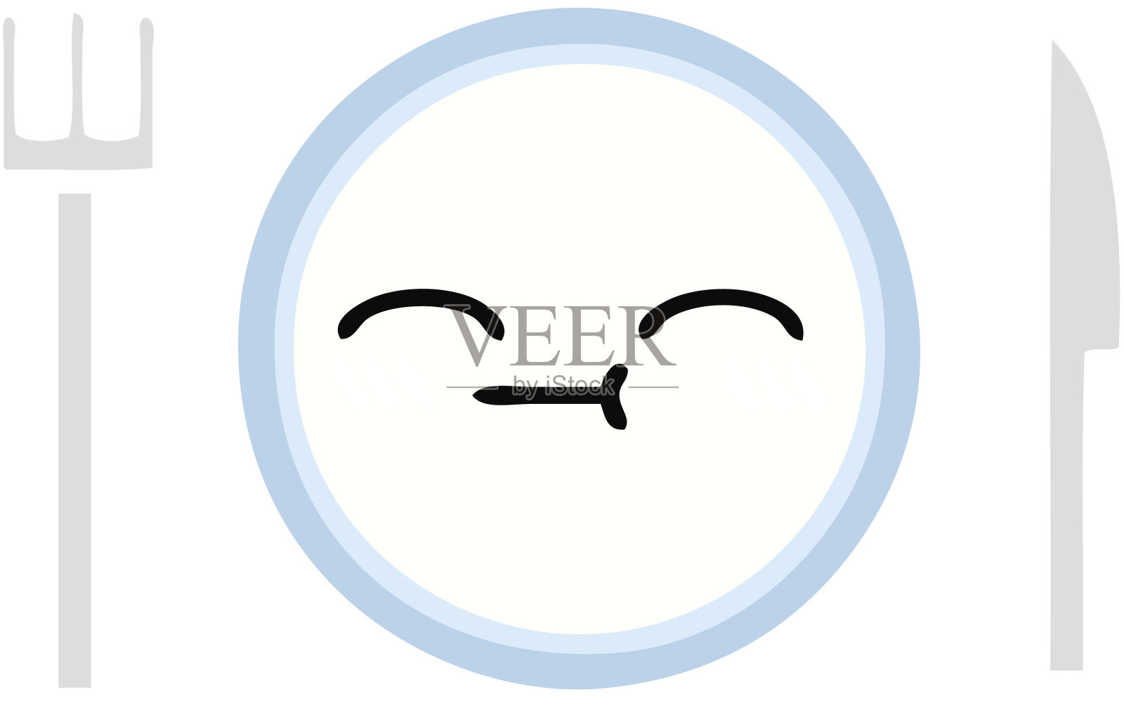 平板彩色复古卡通餐盘插画图片素材