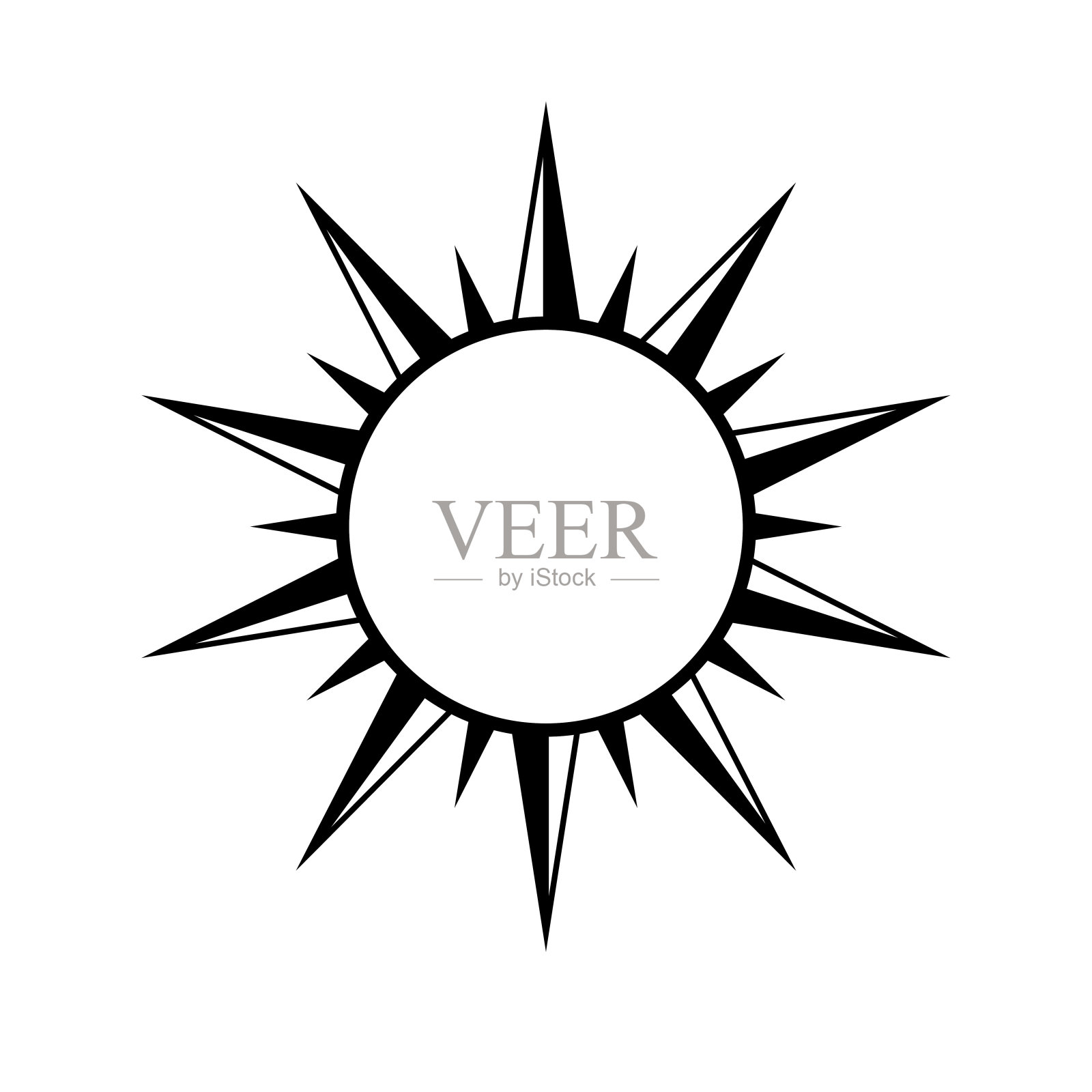 波西米亚天体太阳图标标志。简单的现代抽象设计模板，打印，网页，社交媒体帖子插画图片素材