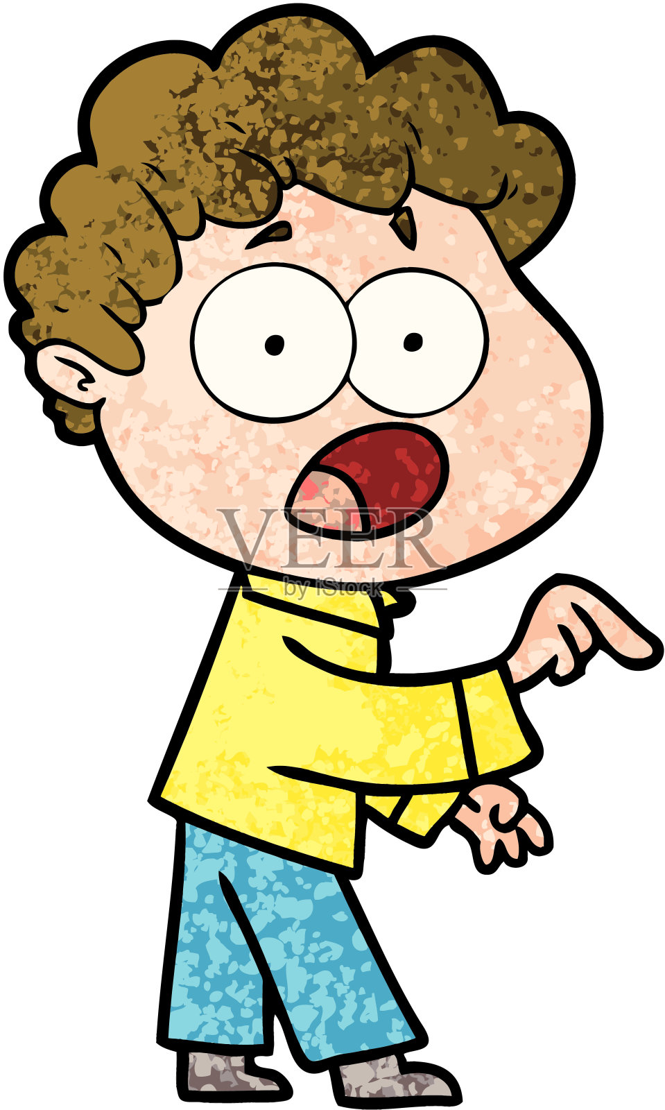 卡通人物惊讶地喘气插画图片素材