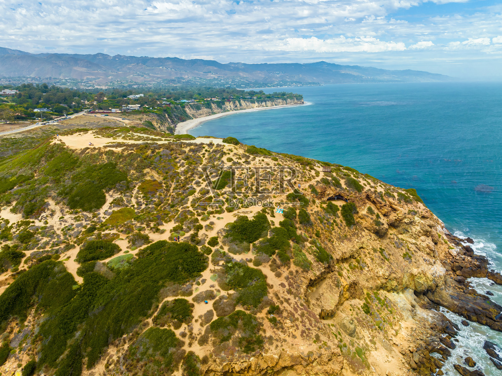 马里布海岸鸟瞰图照片摄影图片