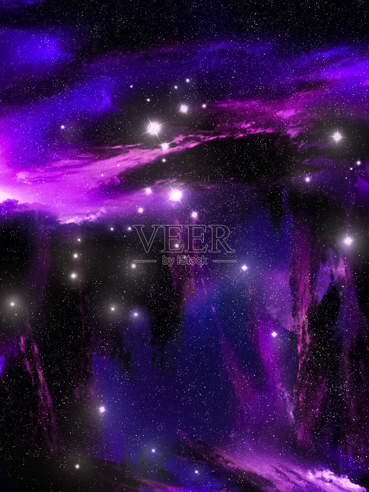 美丽的恒星星云在银河系。照片摄影图片