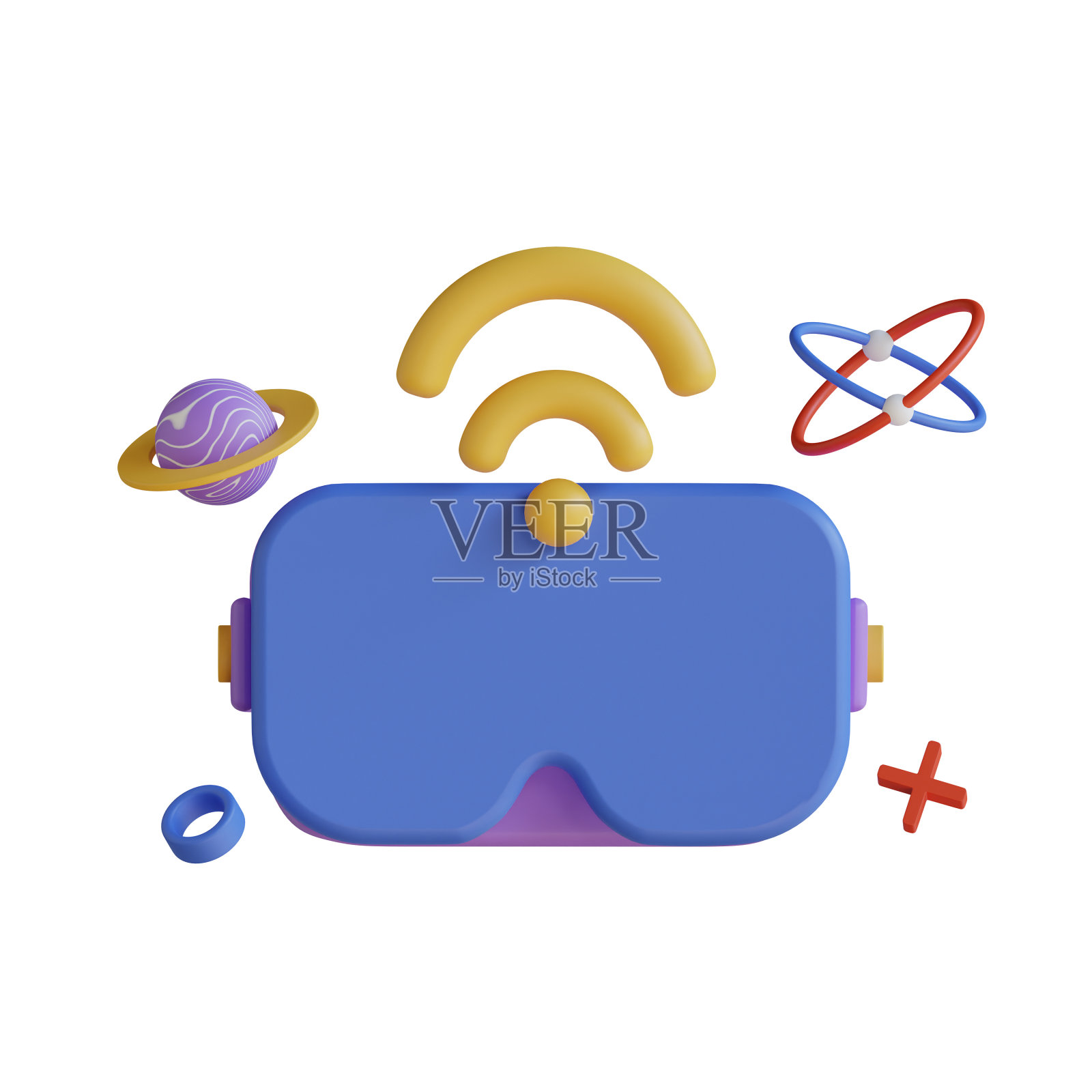 3D插画，VR技术，提供多种形式的享受。就像进入了一个真实的情境插画图片素材