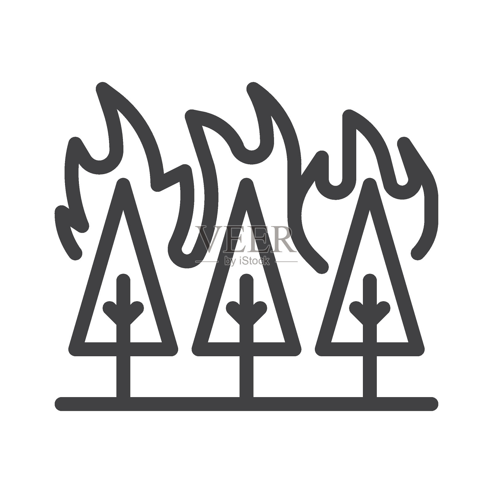 野火灾害线图标插画图片素材